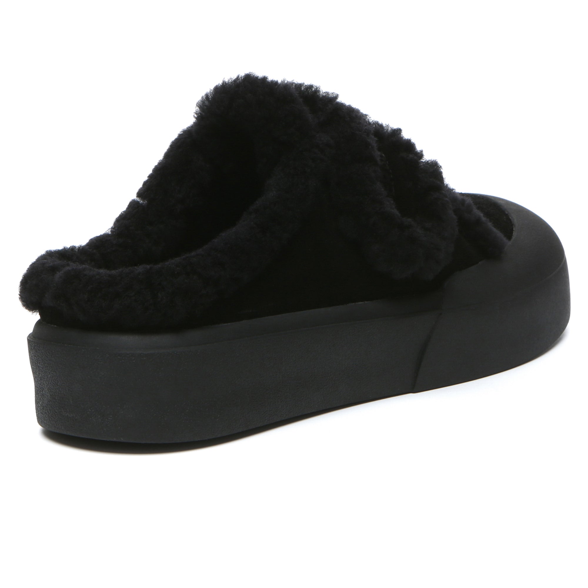 EverUgg women's adjustable shearling strap slippers with soft sheepskin lining and cushioned soles, perfect for cozy indoor wear.