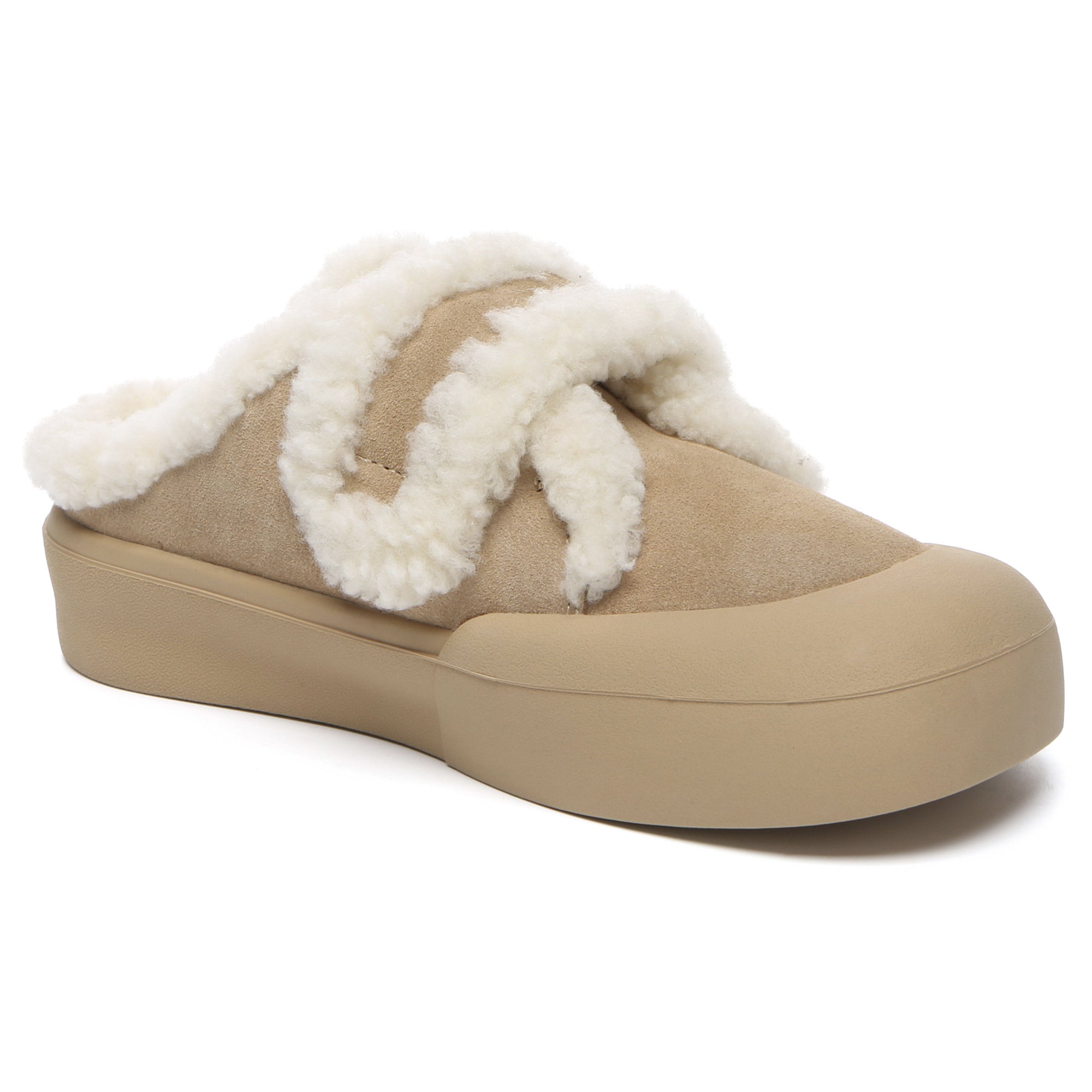 EverUgg women's adjustable shearling strap slippers with cozy shearling lining and comfortable slip-on design.