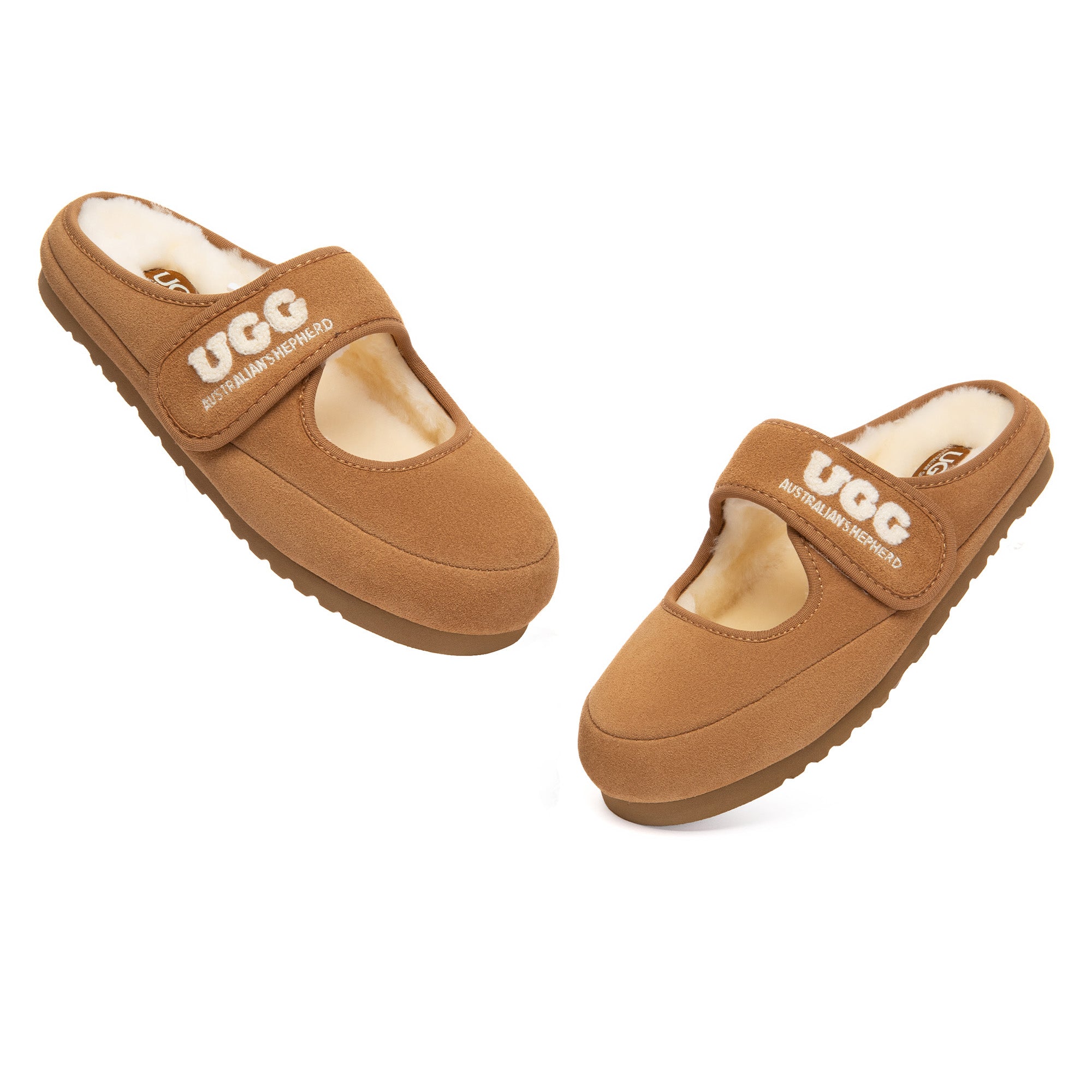 EverUgg adjustable strap Mary Jane slippers with soft UGG lining and stylish design, perfect for comfortable indoor wear.