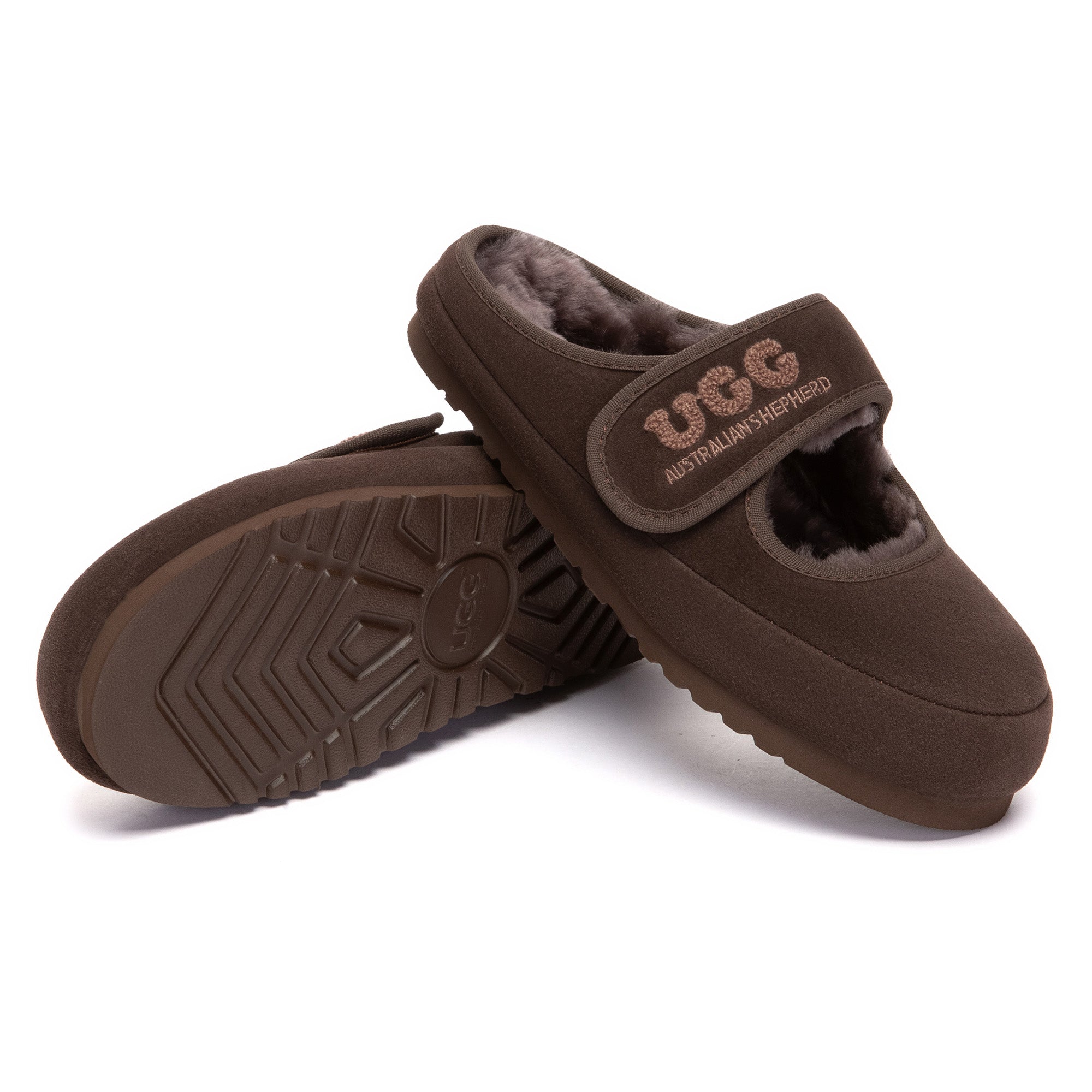 EverUgg adjustable strap Mary Jane slippers with plush lining and slip-on design, perfect for cozy indoor wear.