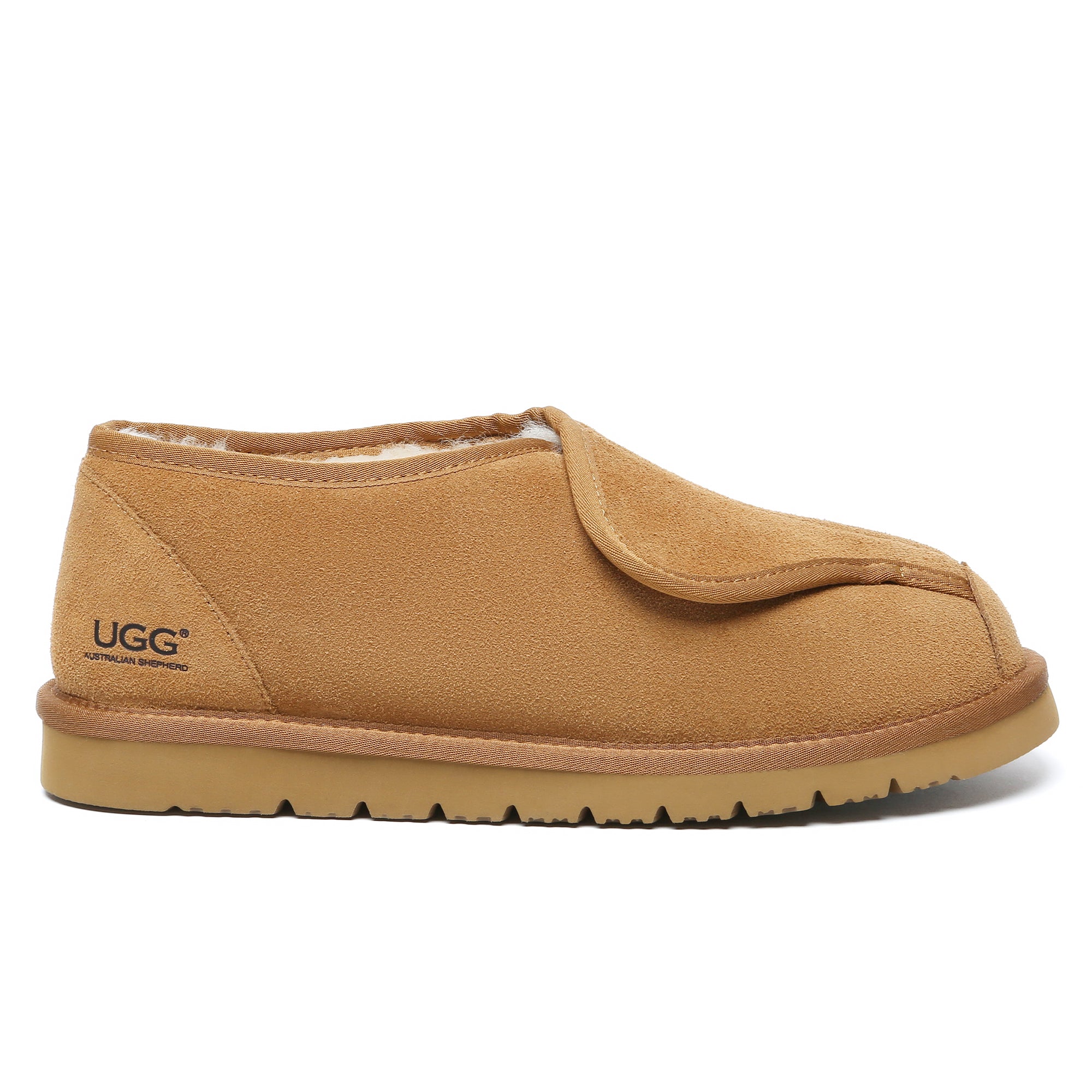 EverUgg adjustable vamp UGG slippers with soft plush lining and slip-on design, perfect for cozy indoor wear.
