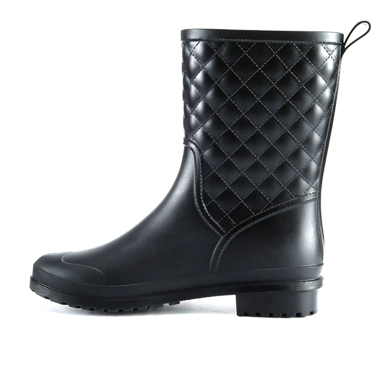 AllSlides waterproof Alpha Short Gumboots in rain-resistant rubber, shown in a rainy outdoor setting.