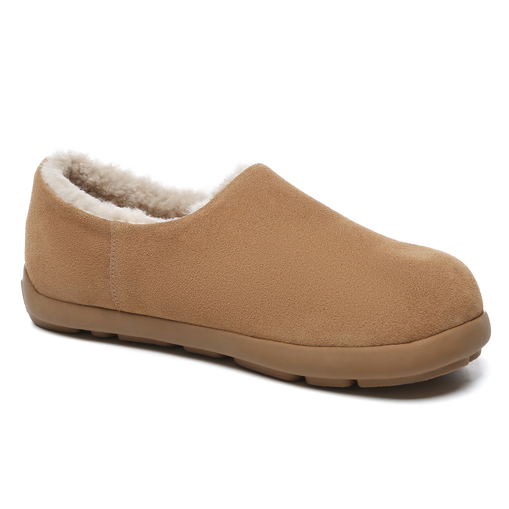 EverUgg ankle clog slippers for women featuring a soft, plush interior and durable UGG-style suede exterior.