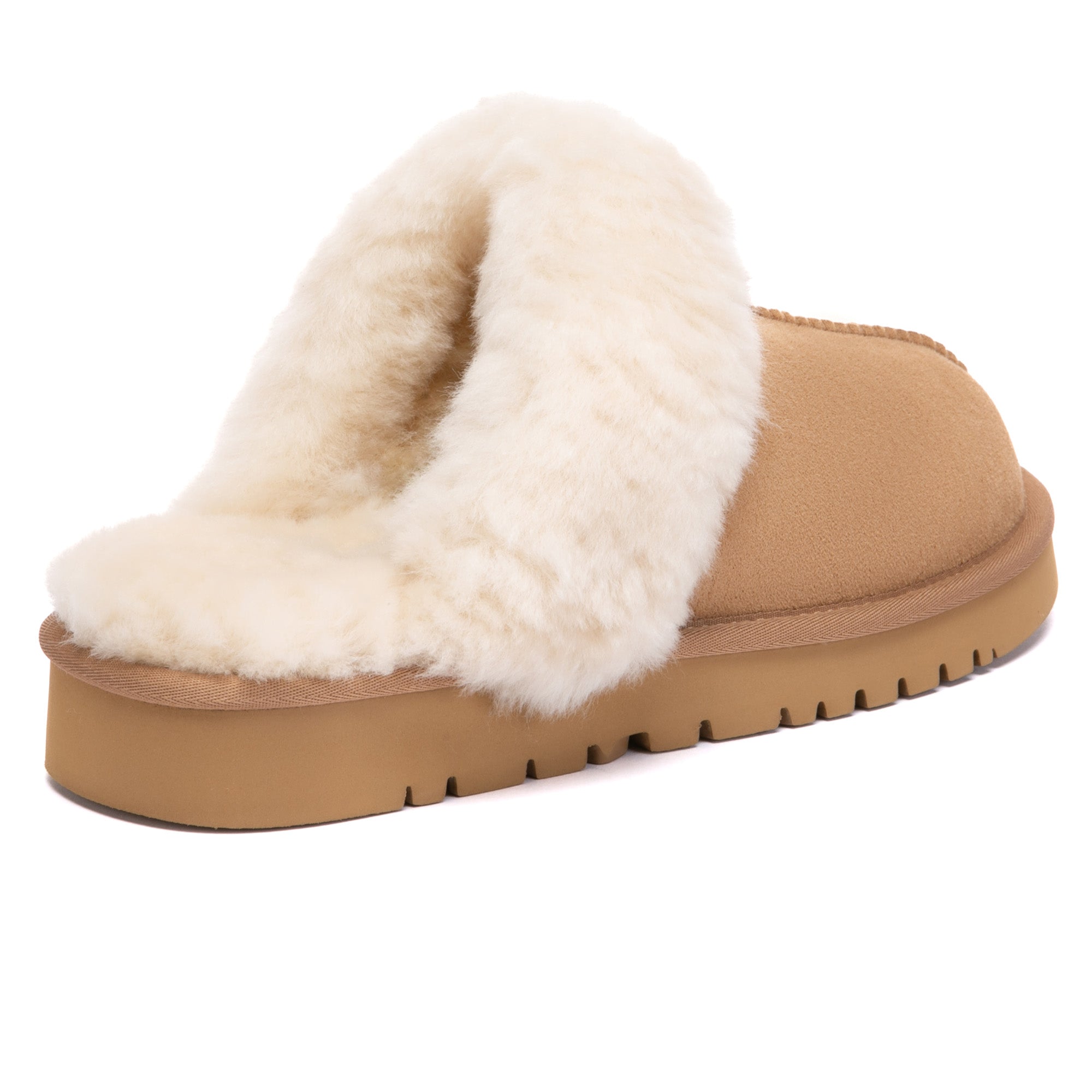 EverUgg Arden Classic UGG slippers showing soft sheepskin lining and comfortable slip-on design in neutral color