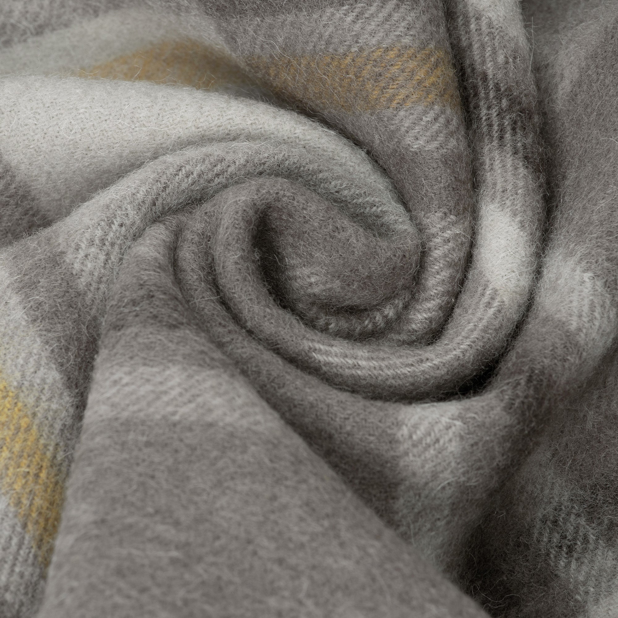 Australian Merino Wool check scarf by EverUgg in khaki, featuring a cozy plaid pattern and soft wool texture.