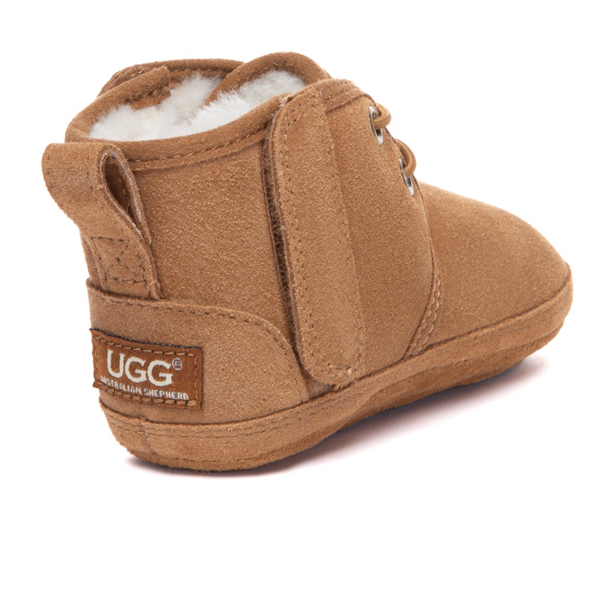 Cute EverUgg kids UGG booties in soft, cozy material, perfect for gifting and keeping little feet warm.