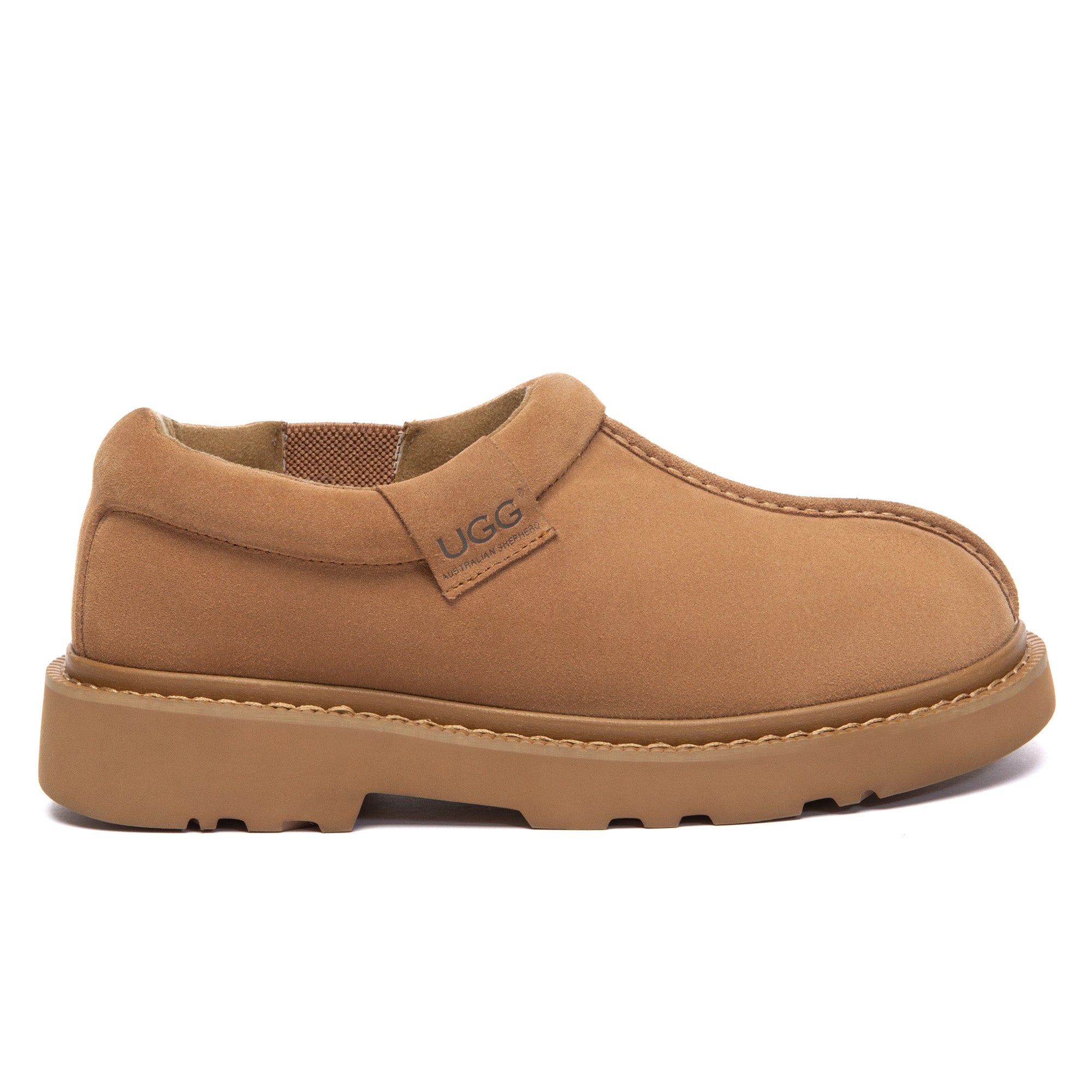 EverUgg Axton ankle UGG slippers featuring soft sheepskin lining and cozy slip-on design for comfortable indoor wear.