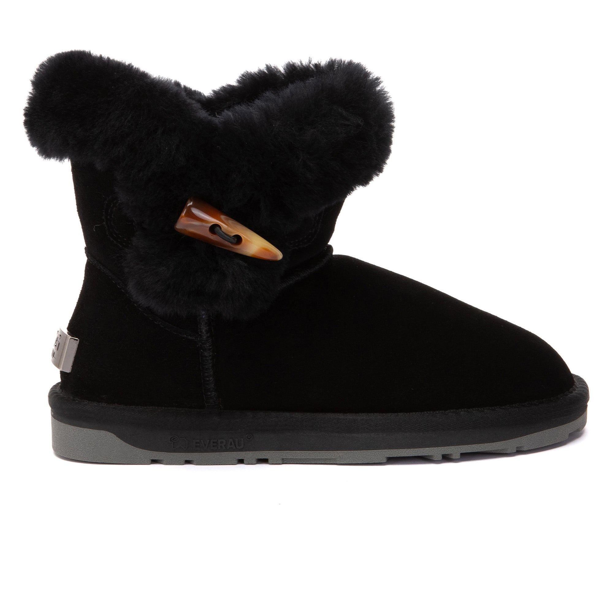 EverUgg Tiara Shark Mini Button UGG Boots featuring a plush exterior, mini button details, and a cozy design for cold weather.