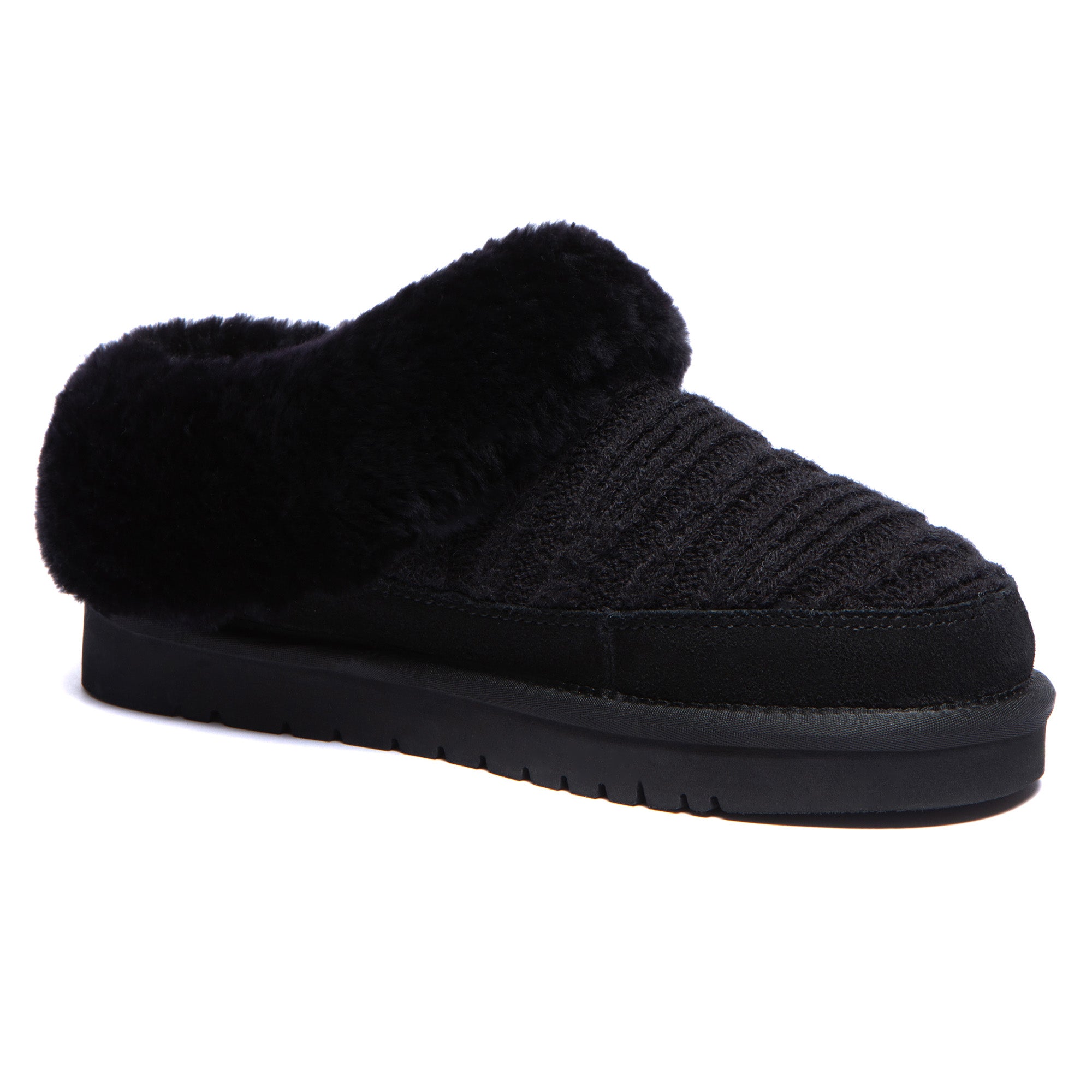EverUgg knitted suede ankle UGG slippers featuring soft interior and cozy design ideal for indoor comfort.