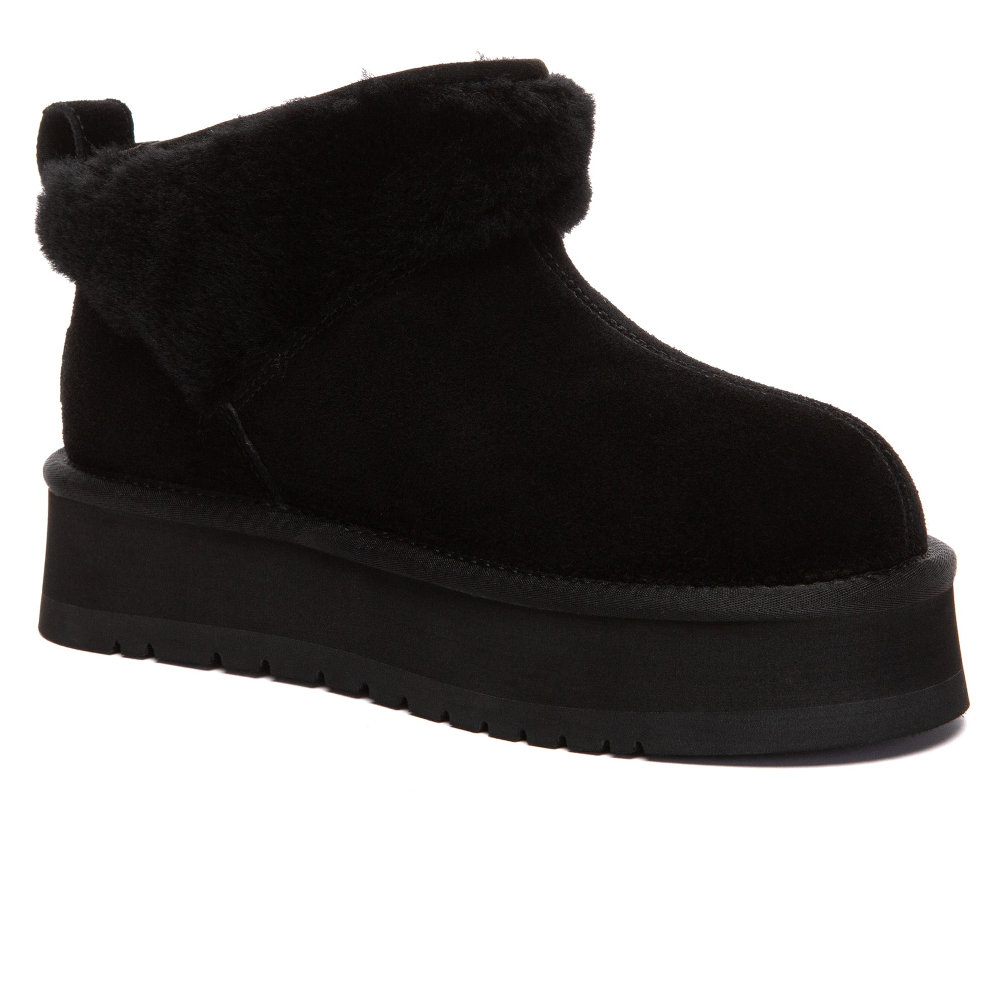 EverUgg wool ankle platform UGG boots with cozy interior and chunky sole, stylish and comfortable for cold weather.
