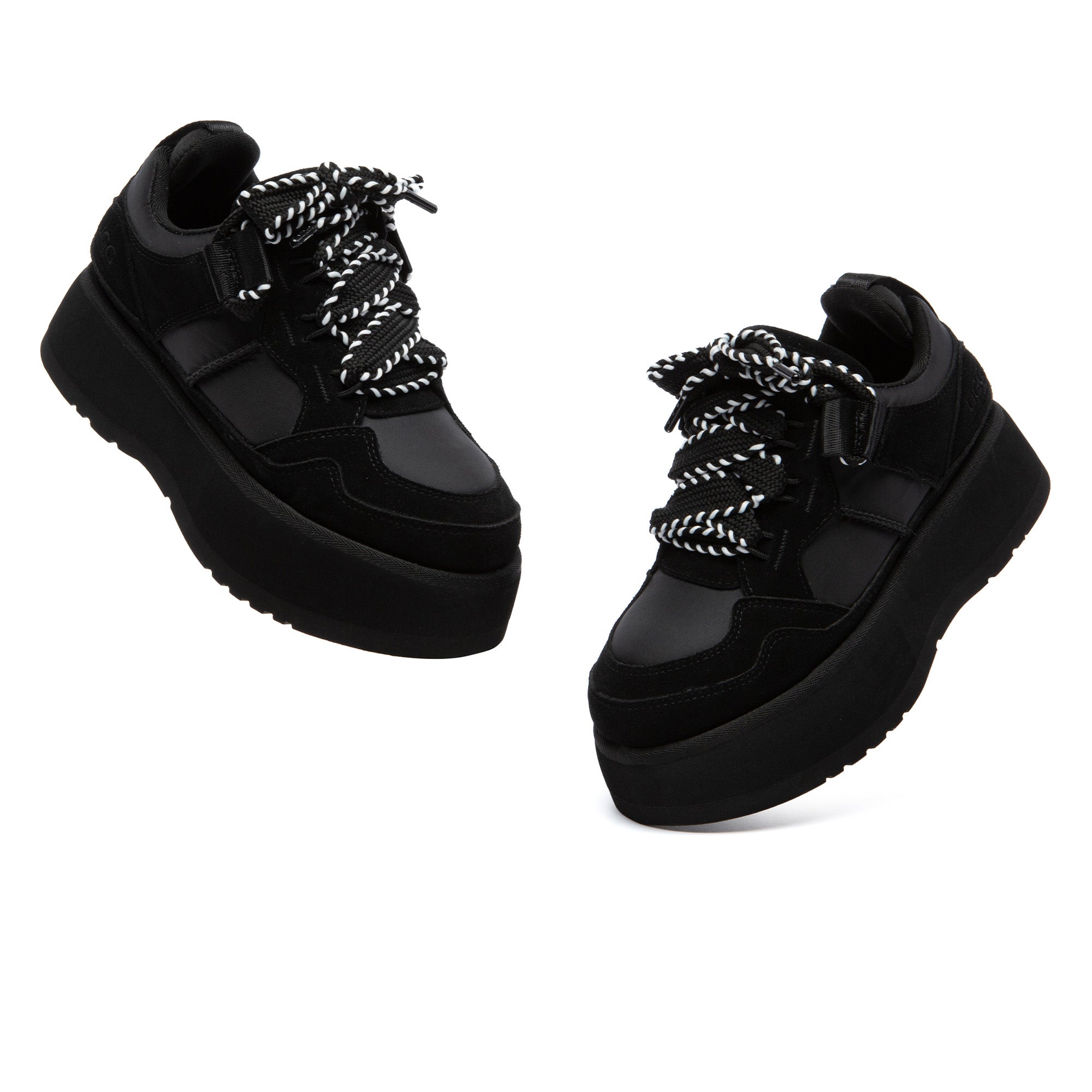 EverUgg Lowemel Platform UGG Sneakers featuring a sleek design and comfortable sole, shown in a stylish side view.
