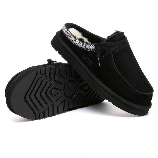 EverUgg Tazzy UGG slippers slide in soft, cozy material with a simple design and open toe, perfect for comfortable indoor wear.
