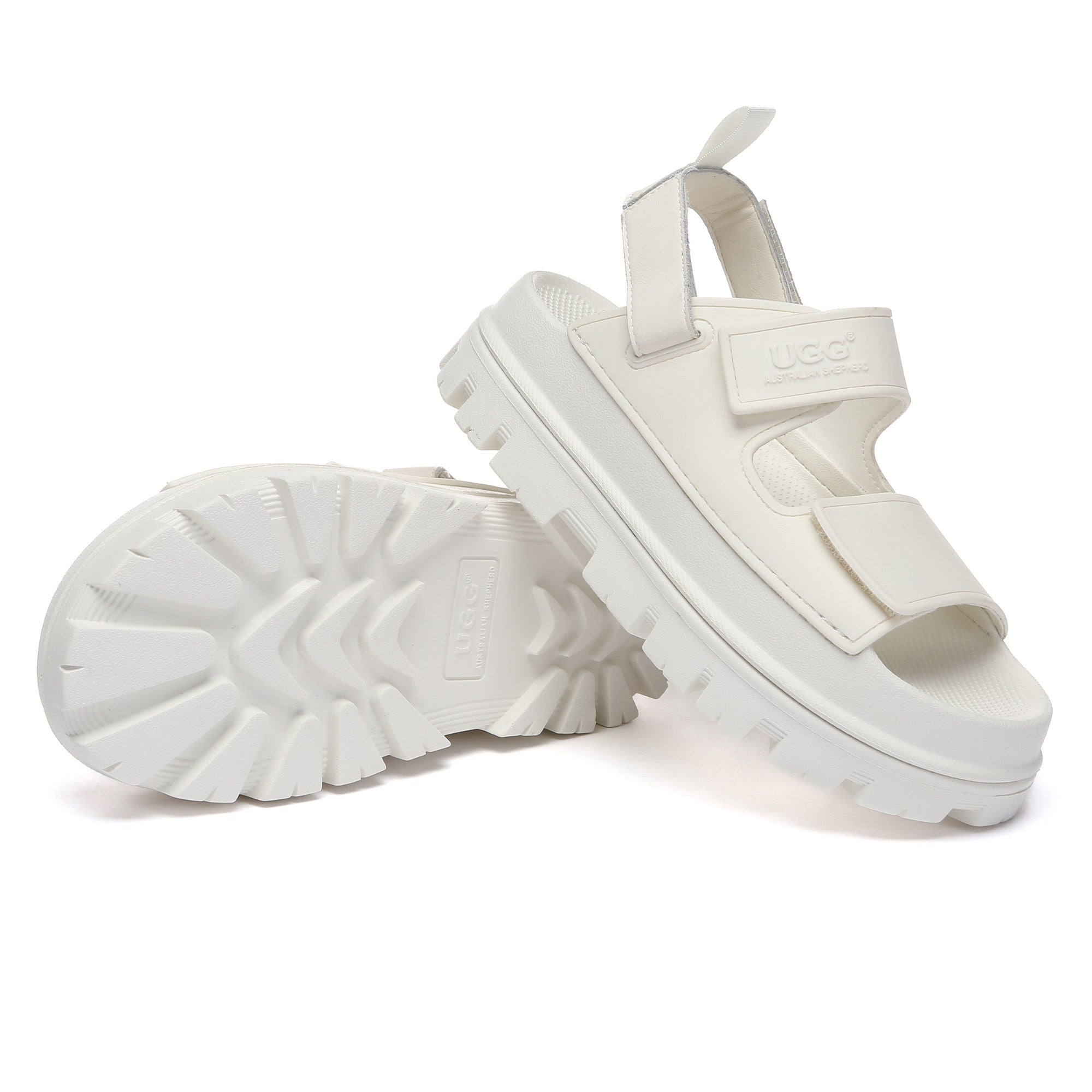 EverUgg Bea Chunky UGG platform sandals for women with thick soles and slip-on design, ideal for casual summer wear.