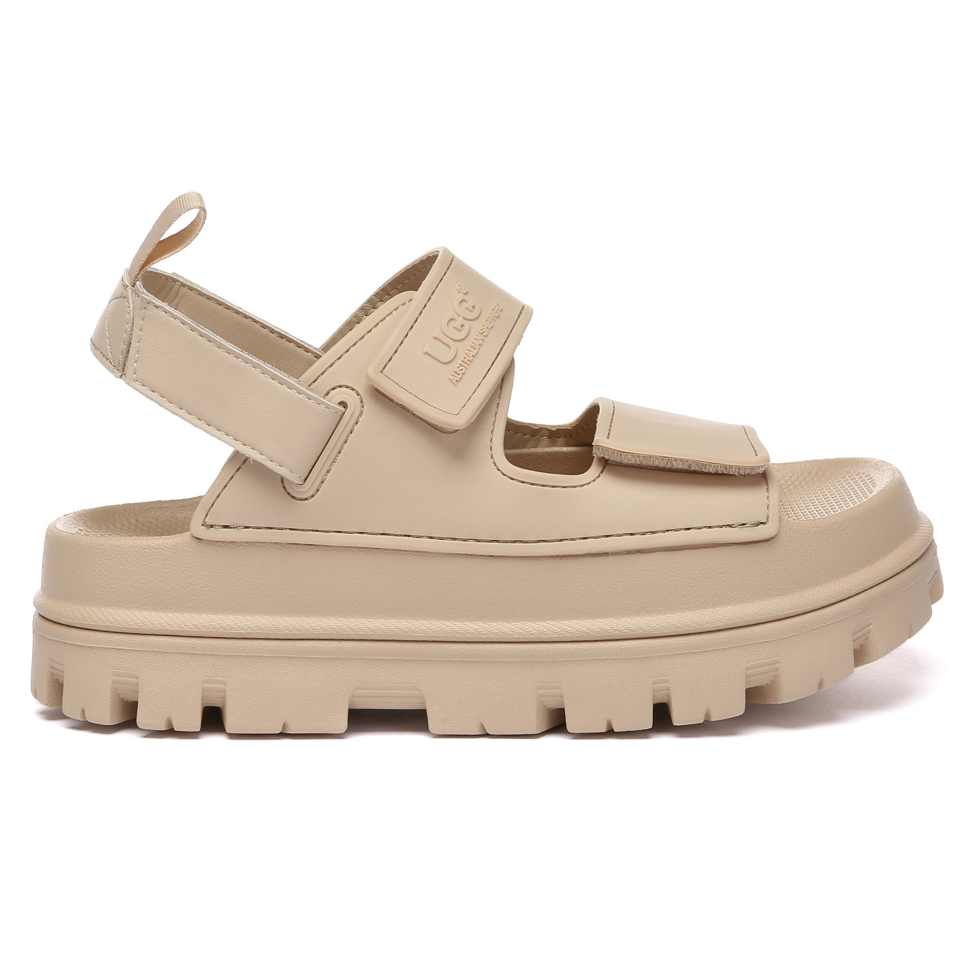 EverUgg Bea Chunky UGG platform sandals for women, featuring thick soles and open-toe design, styled for casual summer wear.