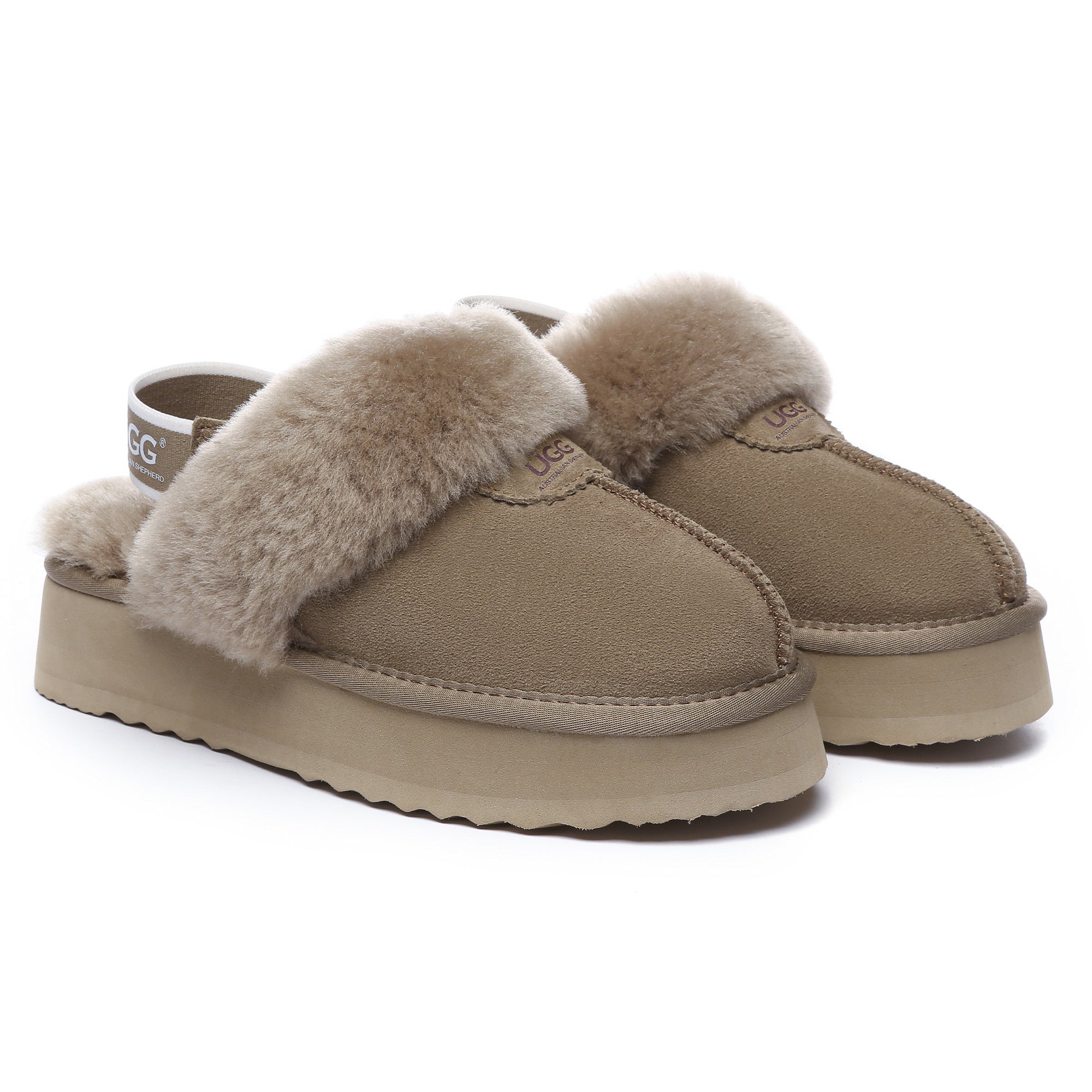 EverUgg Beta Platform UGG slippers featuring plush lining and thick sole, designed for cozy indoor wear.