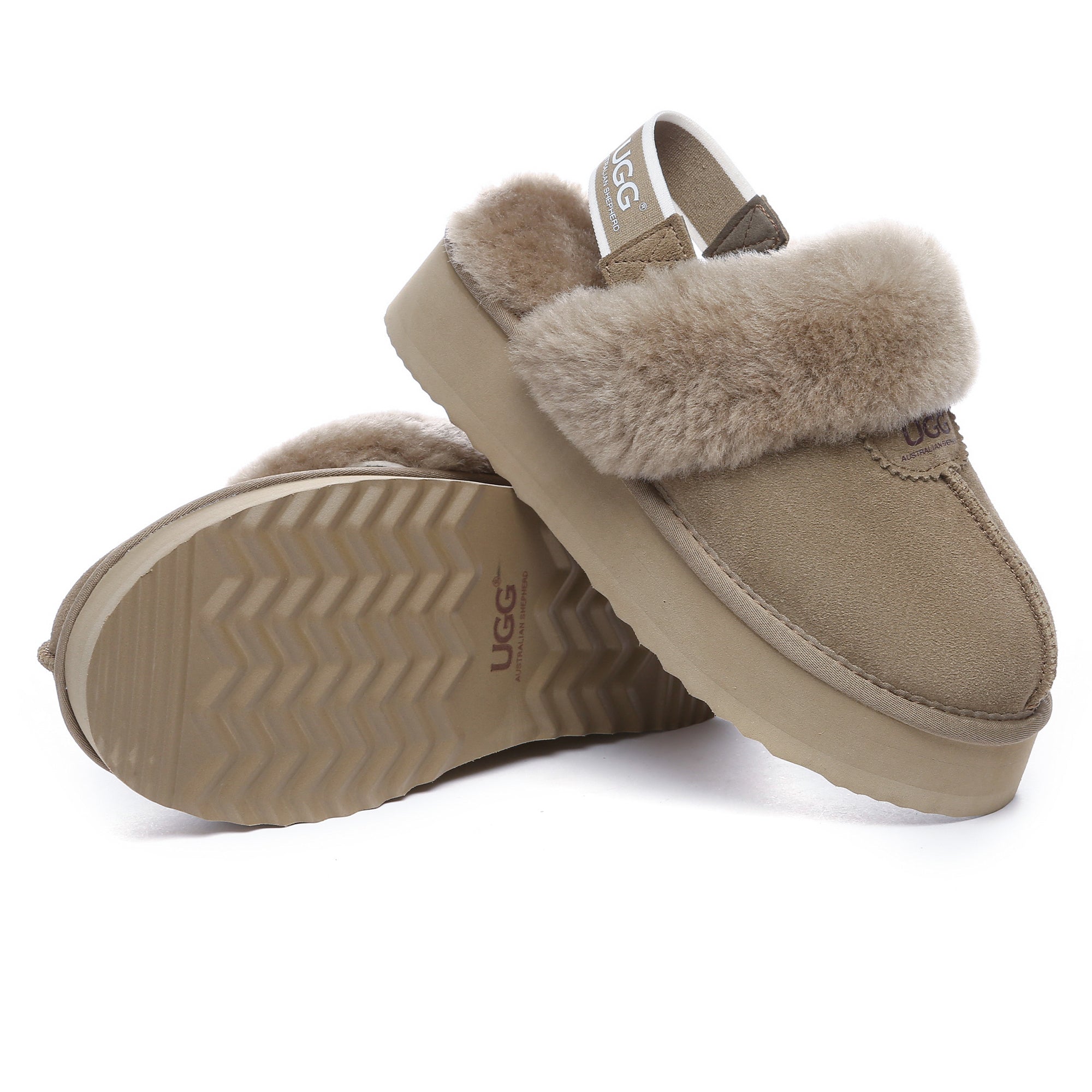 EverUgg Beta Platform UGG slippers featuring plush interior and thick platform sole, perfect for cozy indoor wear.