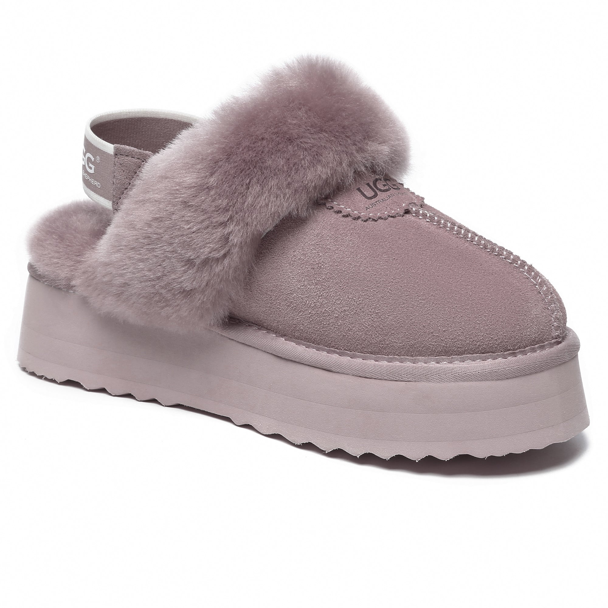 EverUgg Beta Platform UGG slippers featuring soft plush lining and thick platform sole for comfort and style.