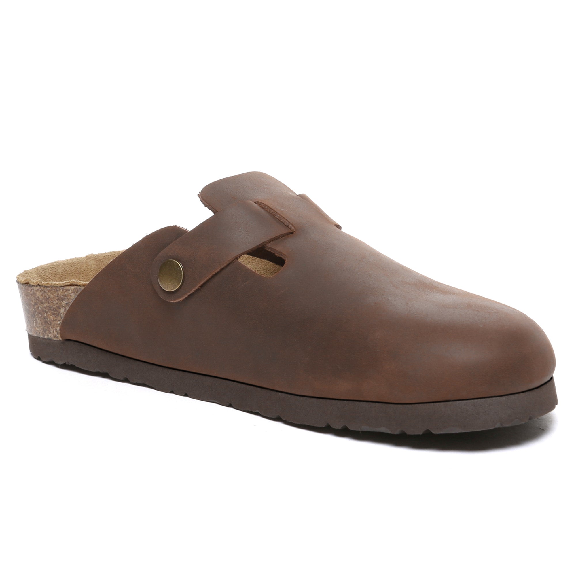 EverUgg Birkie Men Leather Slippers showing soft leather upper and comfortable slip-on design for indoor wear