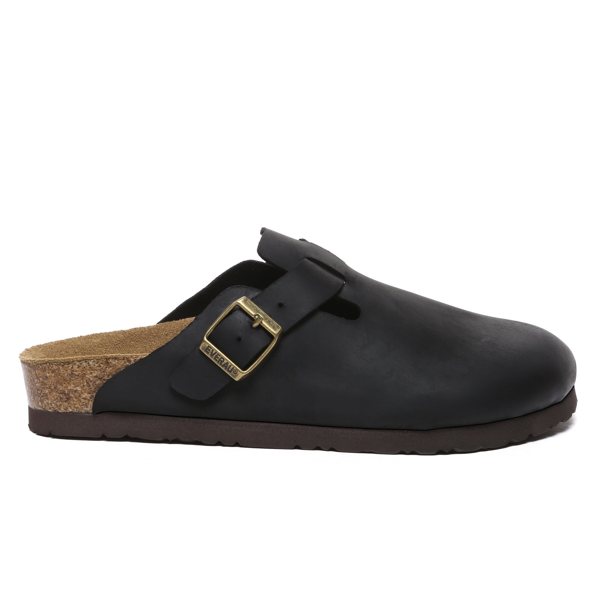 EverUgg Birkie Men Leather Slippers showing soft leather upper and comfortable slip-on design.