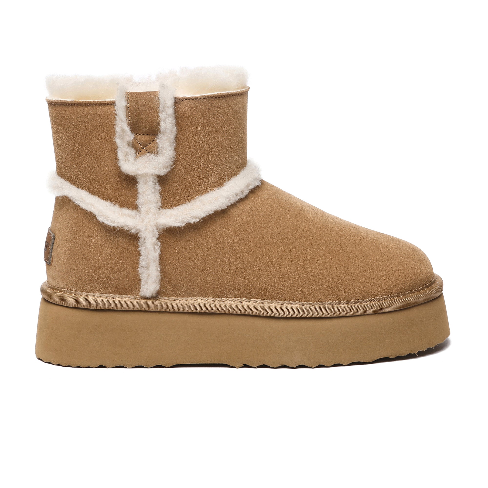 EverUgg Bronte women’s platform UGG boots with sheepskin lining and sturdy sole, stylish and warm winter footwear.