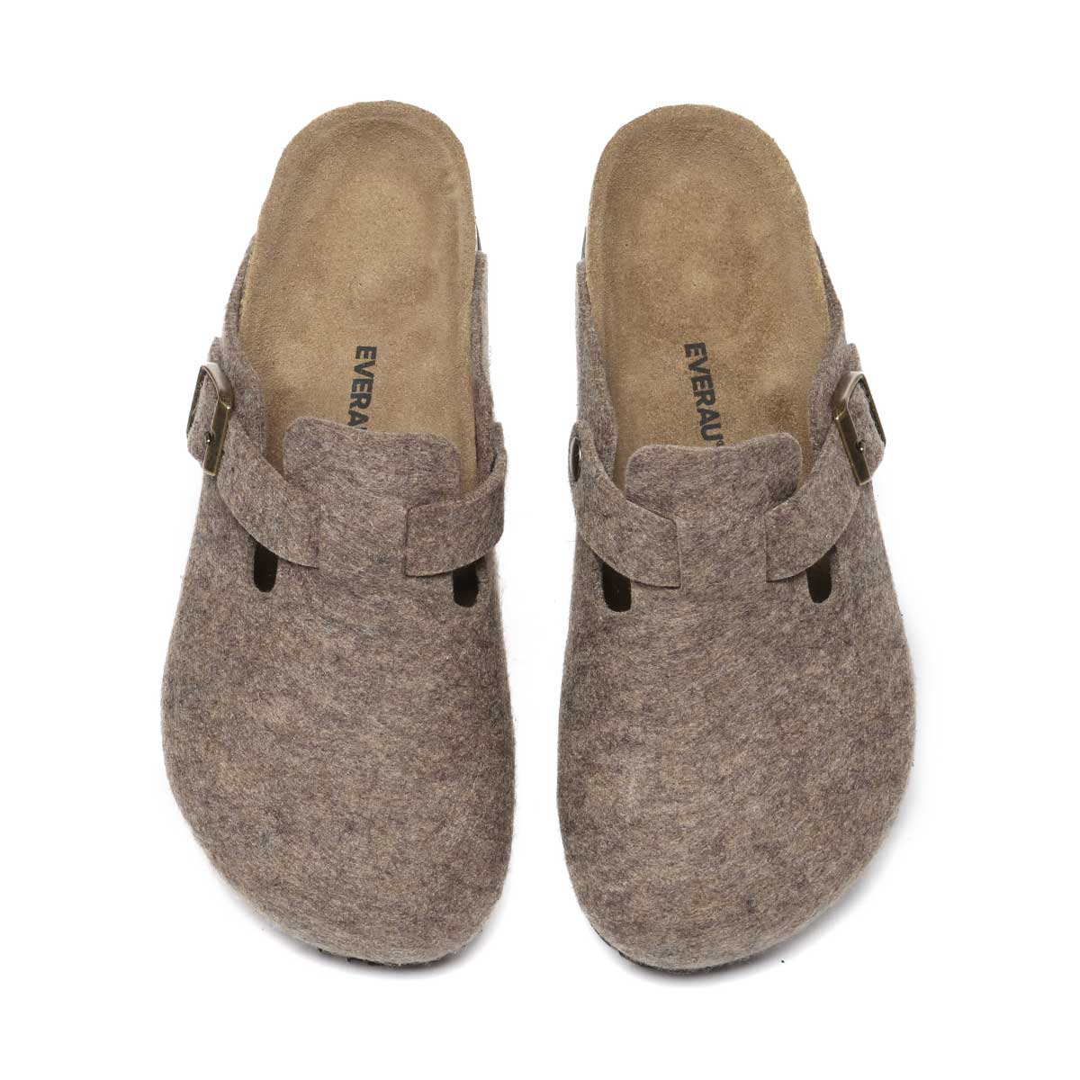 EverUgg Brynna Birkie buckled strap slipper for women, featuring cozy design and stylish brown leather straps.