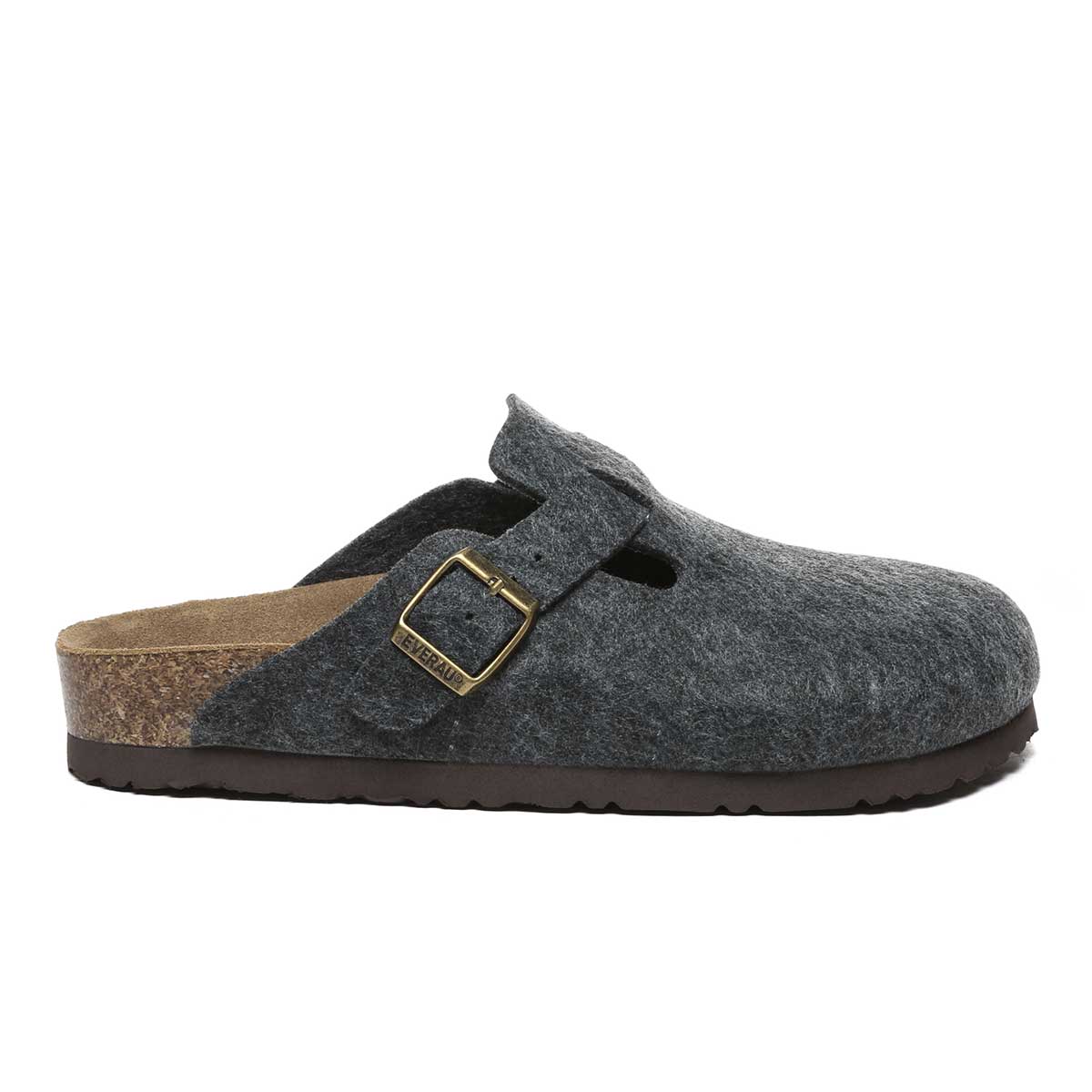 Black Brynna Birkie Buckled Stripper slippers for women by EverUgg, featuring buckled straps and a cozy design.