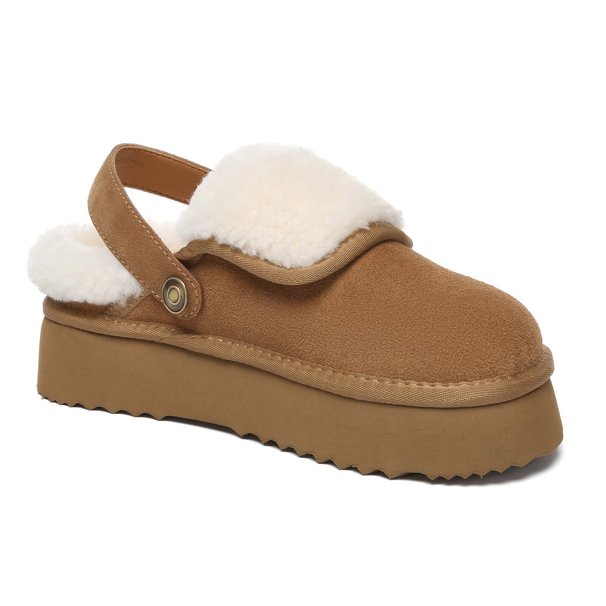 EverUgg Buckle Strap UGG platform slippers Tenley, women's slip-on shoes with buckle detail and cushioned soles.