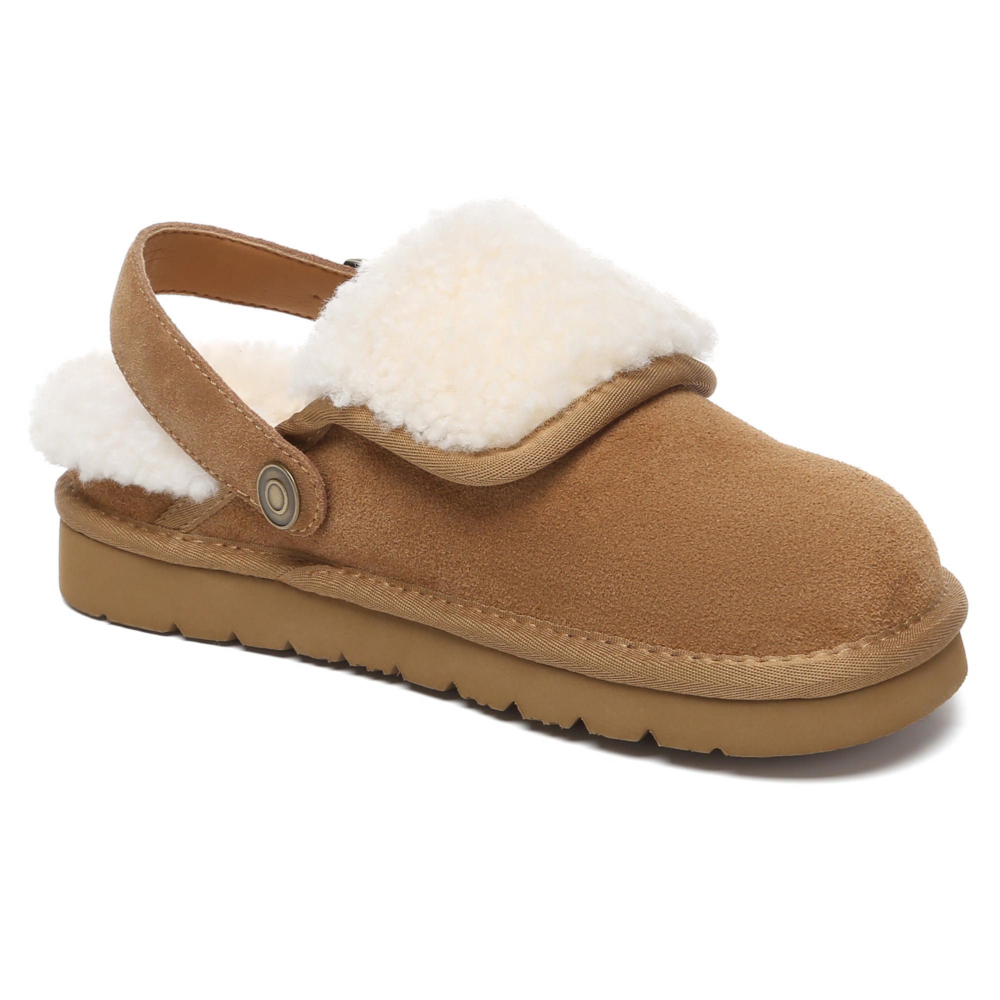 EverUgg Buckle Strap UGG Tenley slippers for women, showing the stylish slip-on slippers with a buckle detail.