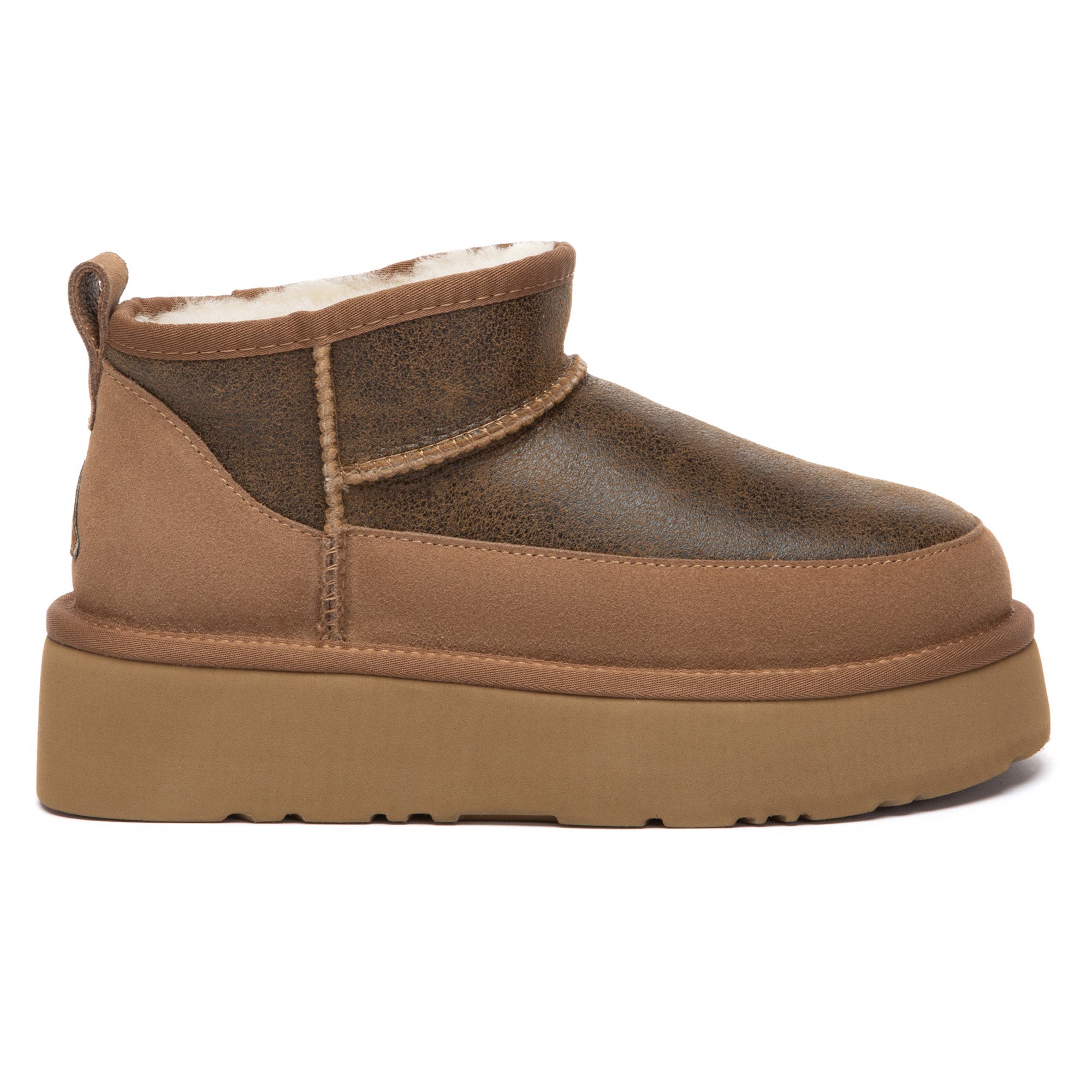 EverUgg Earlova UGG boots in cozy shearling with suede exterior, showcasing stylish ankle-high design and classic UGG branding.
