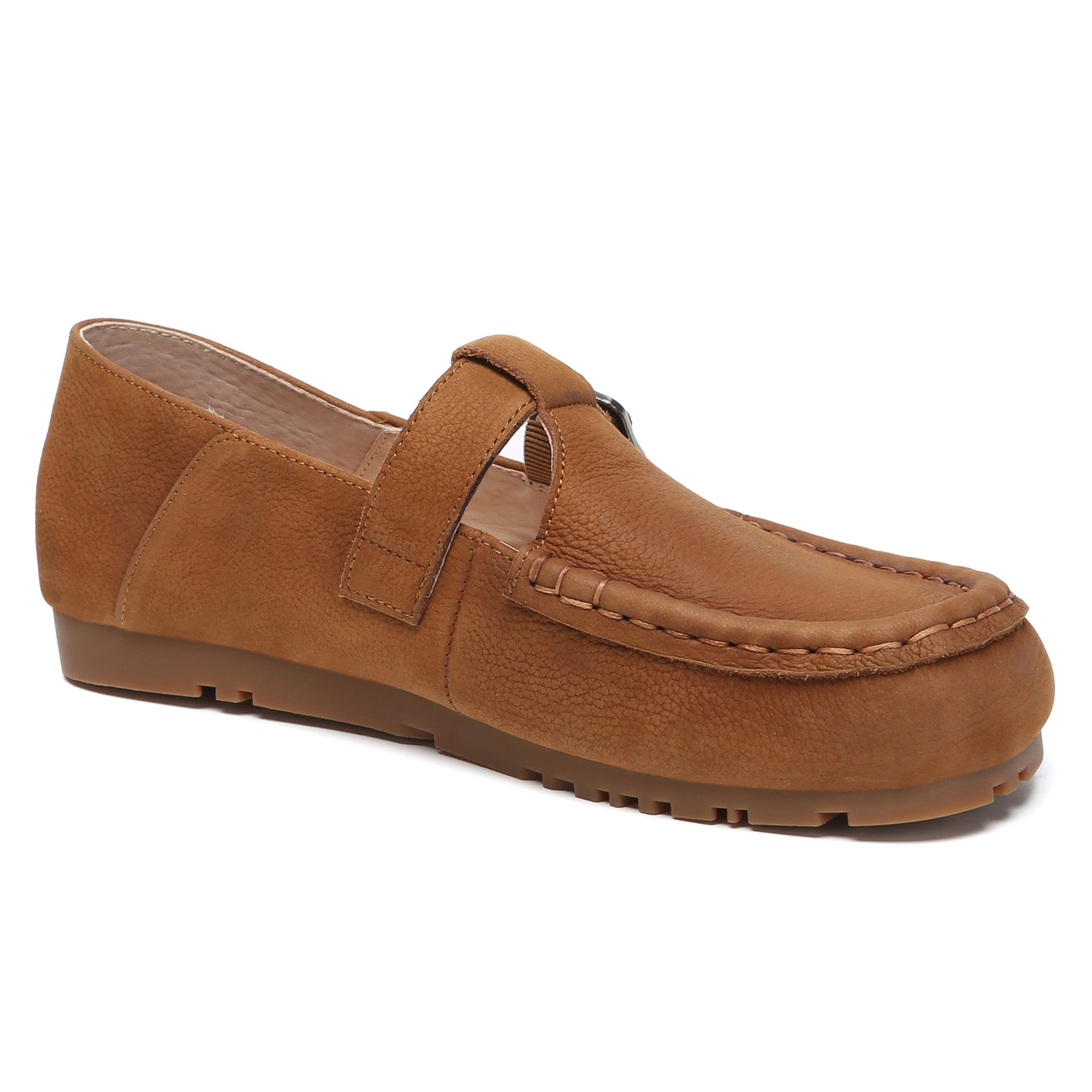 EverUgg Buckle Leather Mary Jane Flats slippers with a sleek design and adjustable buckle, perfect for casual or dressy wear.