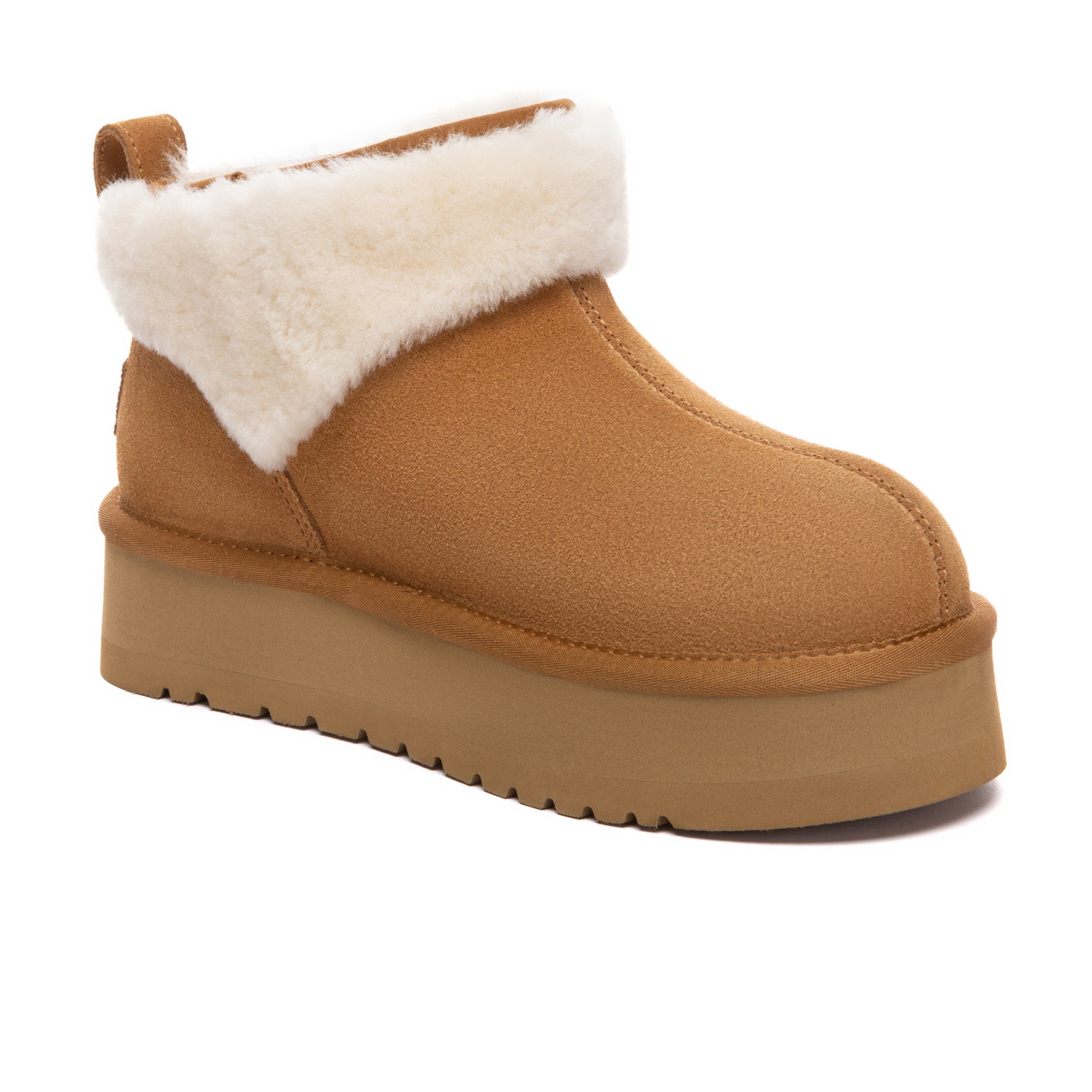 EverUgg Wool Ankle Platform UGG Boots featuring cozy wool lining and chunky platform sole for stylish comfort.