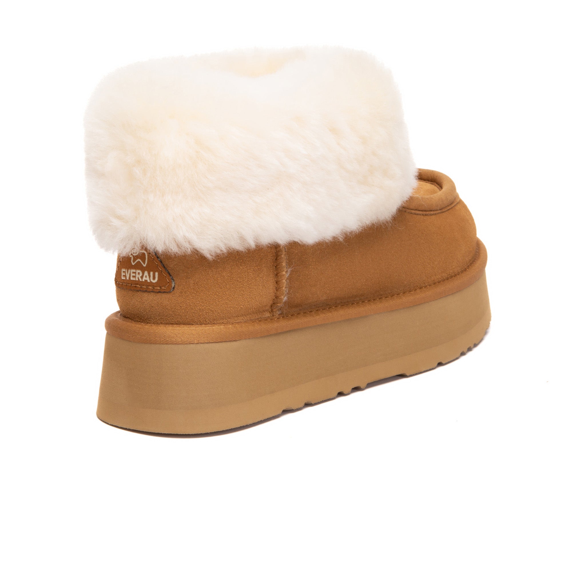EverUgg Loofee UGG boots in tan with plush lining, featuring classic design and comfortable shearling interior.