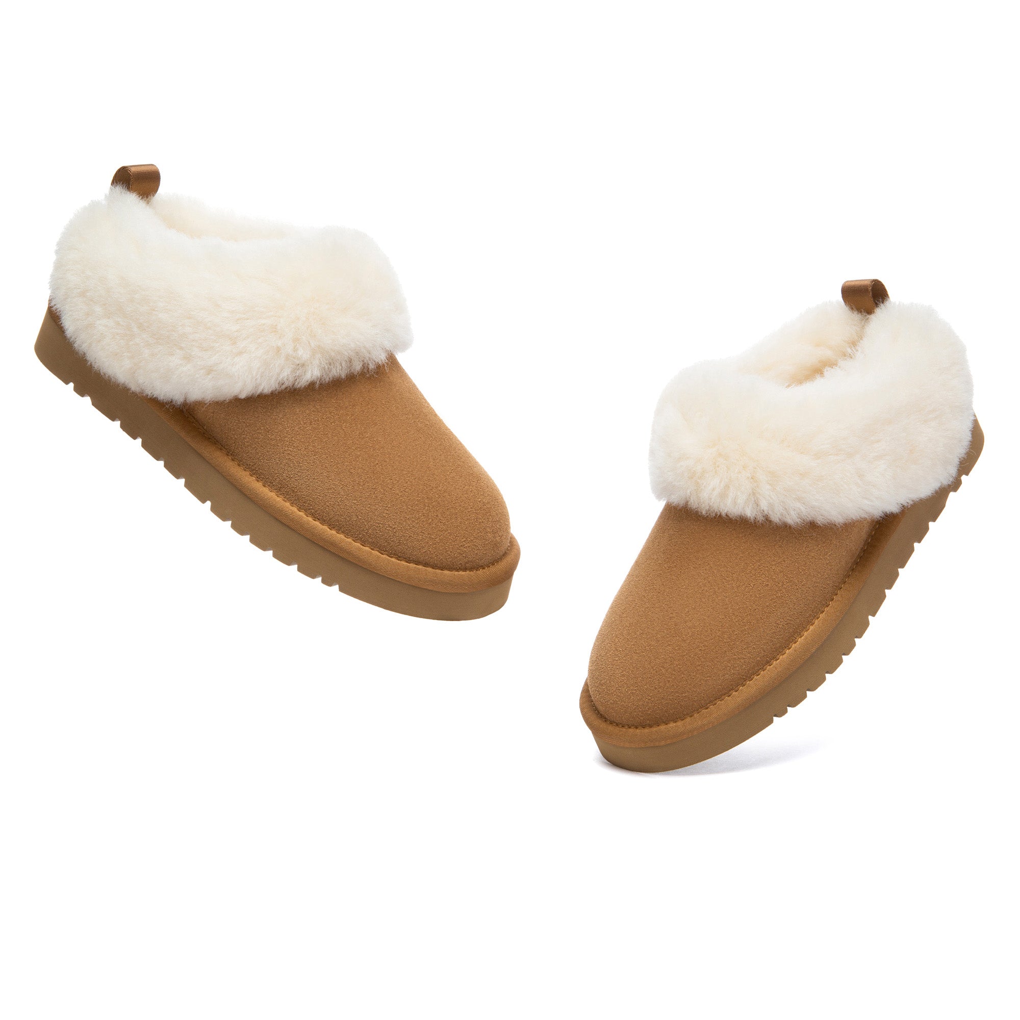 Fluffy Collar UGG Ankle Slippers