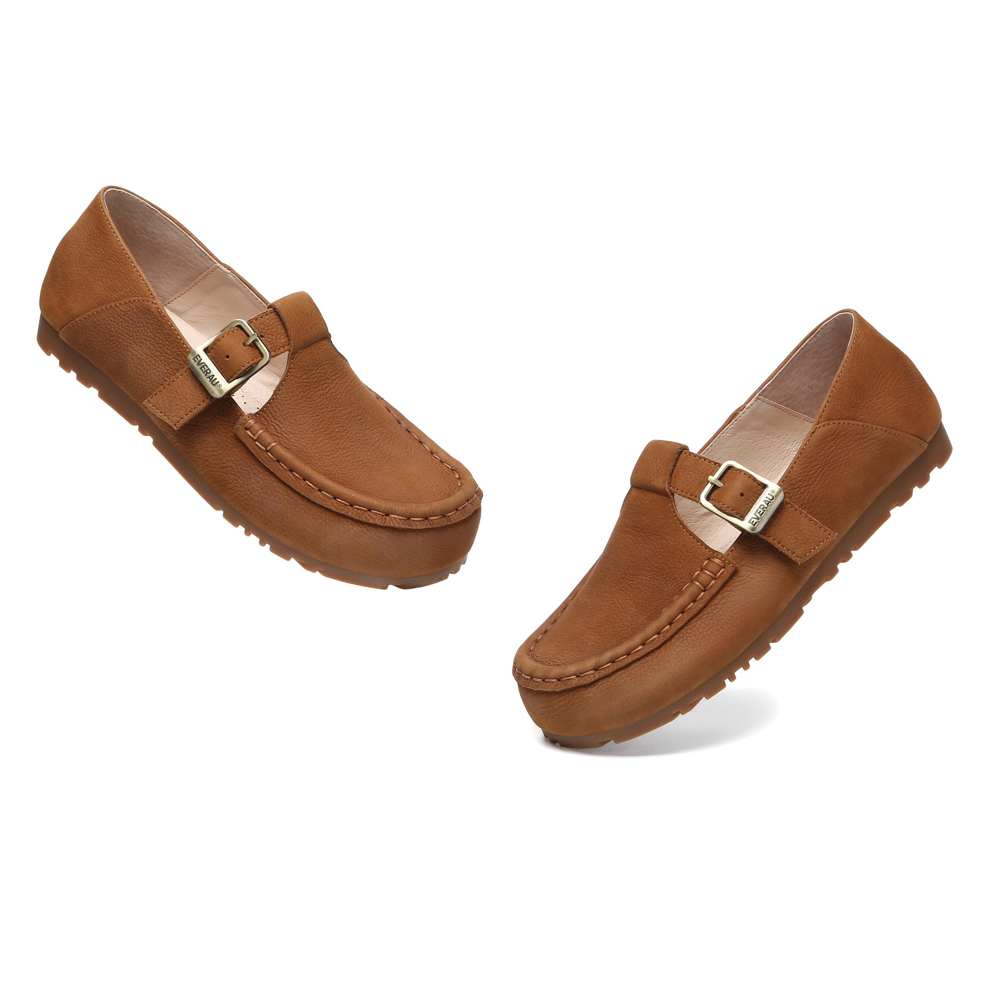 EverUgg Buckle Leather Mary Jane Flats slippers with a sleek design and adjustable strap, perfect for casual and stylish wear.
