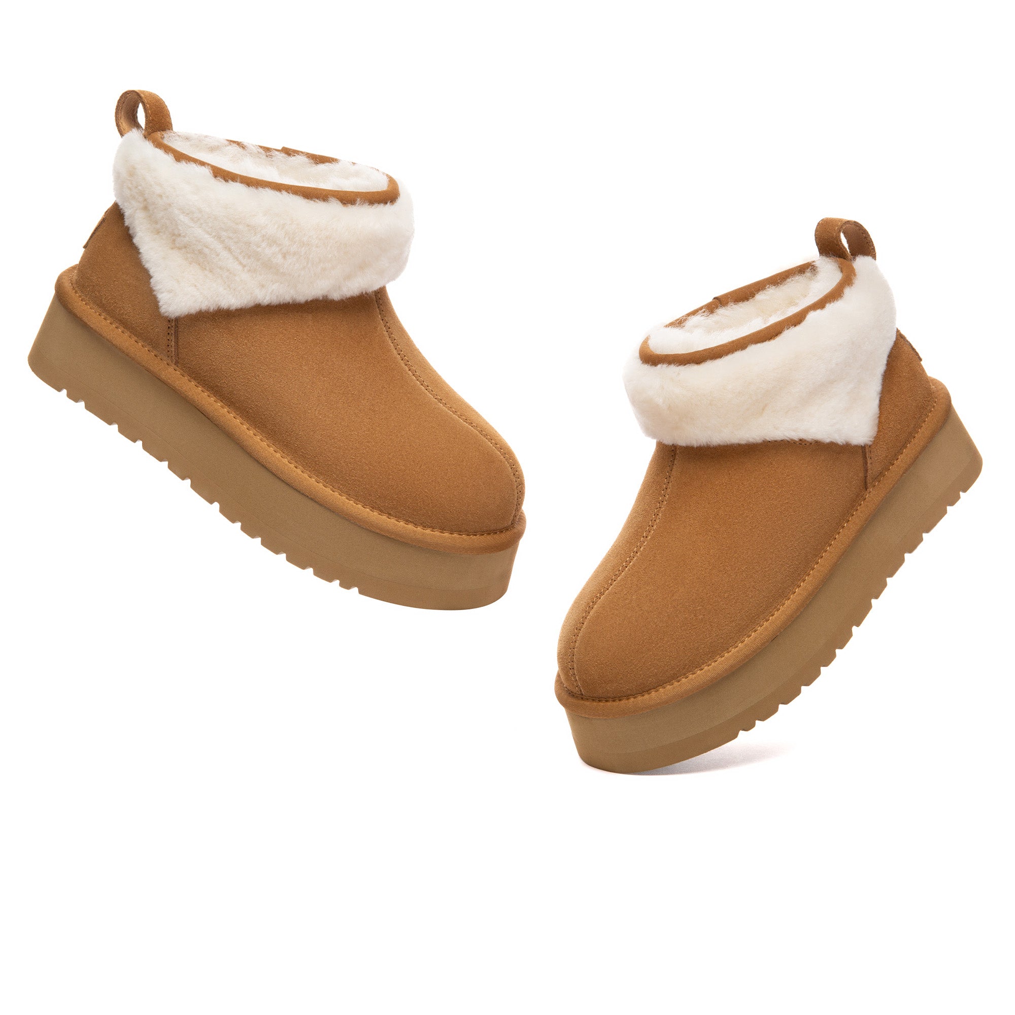 EverUgg Wool Ankle Platform UGG Boots featuring cozy wool material and chunky platform sole, stylish and comfortable footwear.
