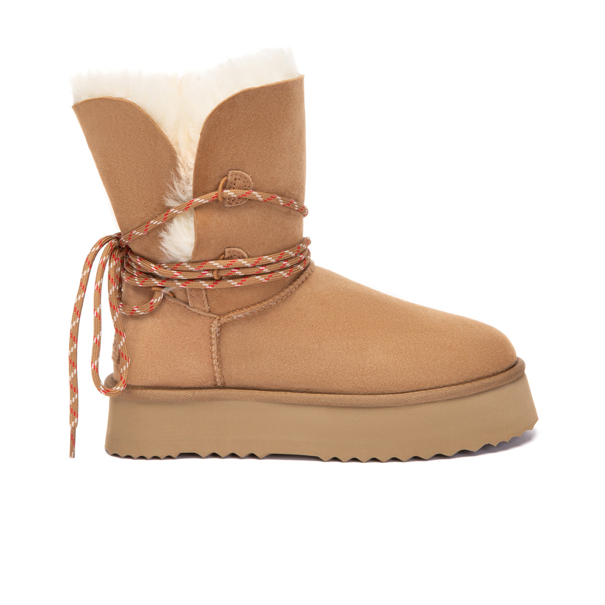 EverUgg Carmen Versatile Strap Platform Boots featuring stylish straps and chunky platform sole, shown from front view.