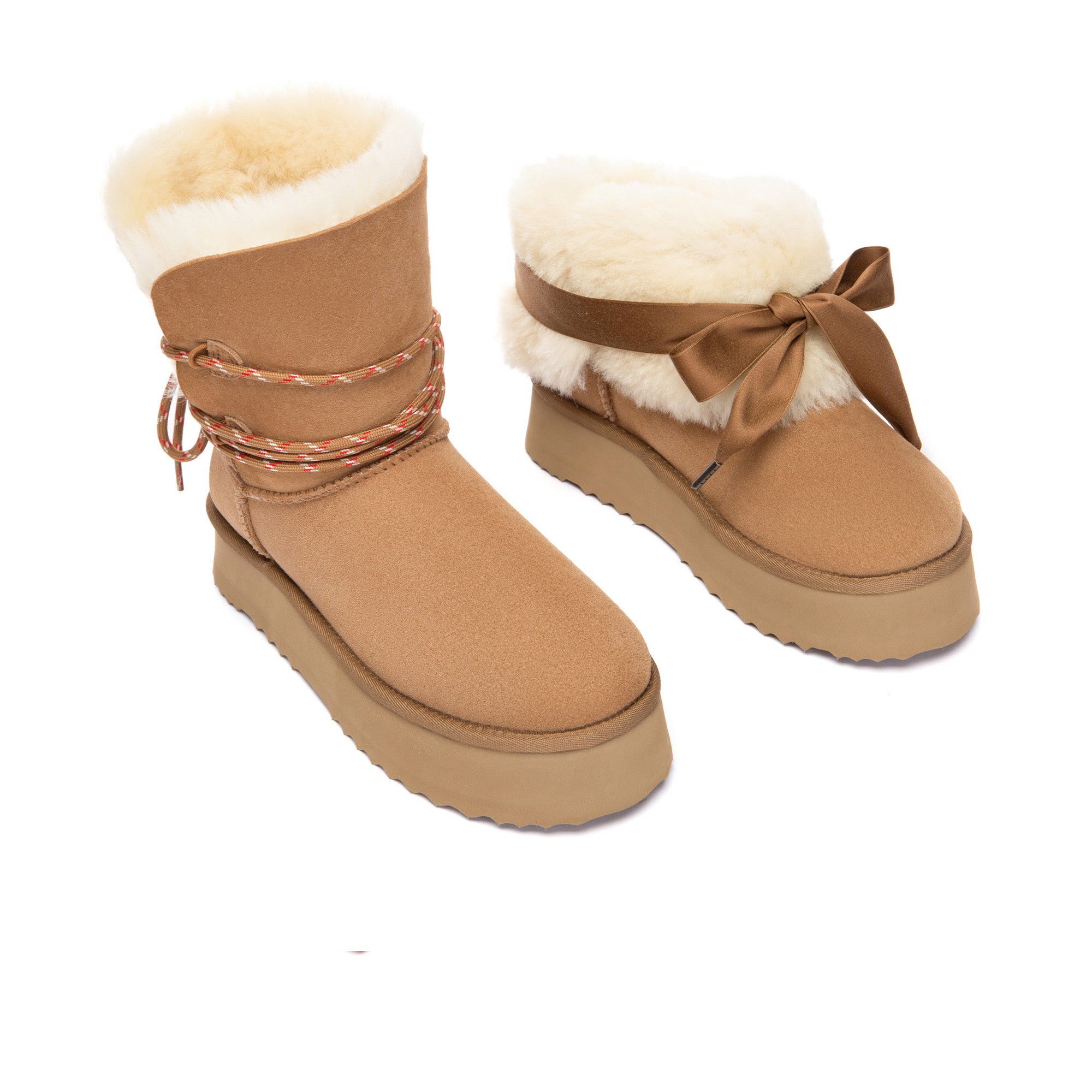EverUgg Carmen Versatile Strap Platform Boots showing ankle-high design with adjustable straps and chunky platform sole.