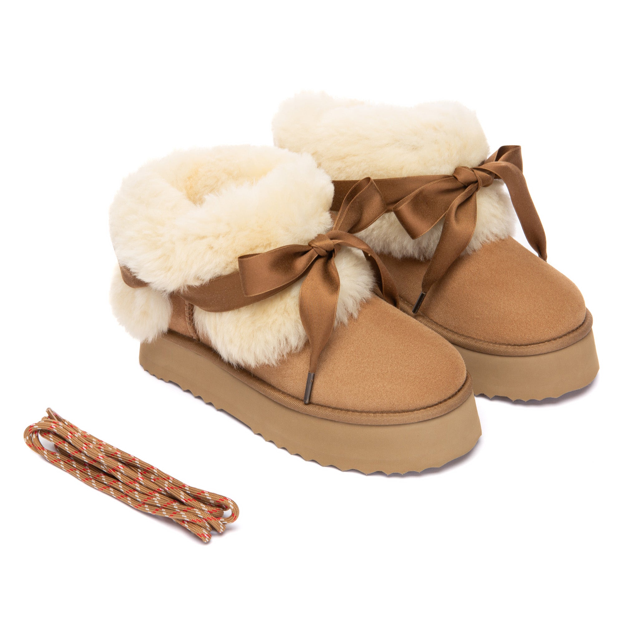 EverUgg Carmen versatile strap platform boots with chunky soles and stylish straps, shown in a side view.