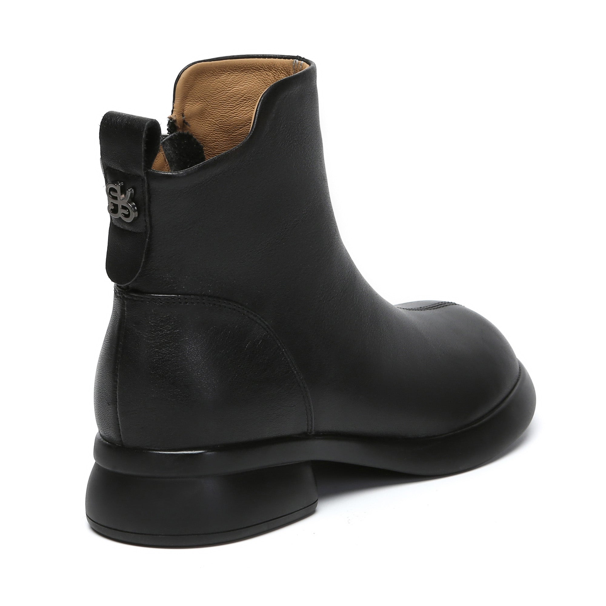 EverUgg Caroline Leather Zip Ankle Boots with sleek design and metal zipper closure, perfect for stylish fall and winter outfits.