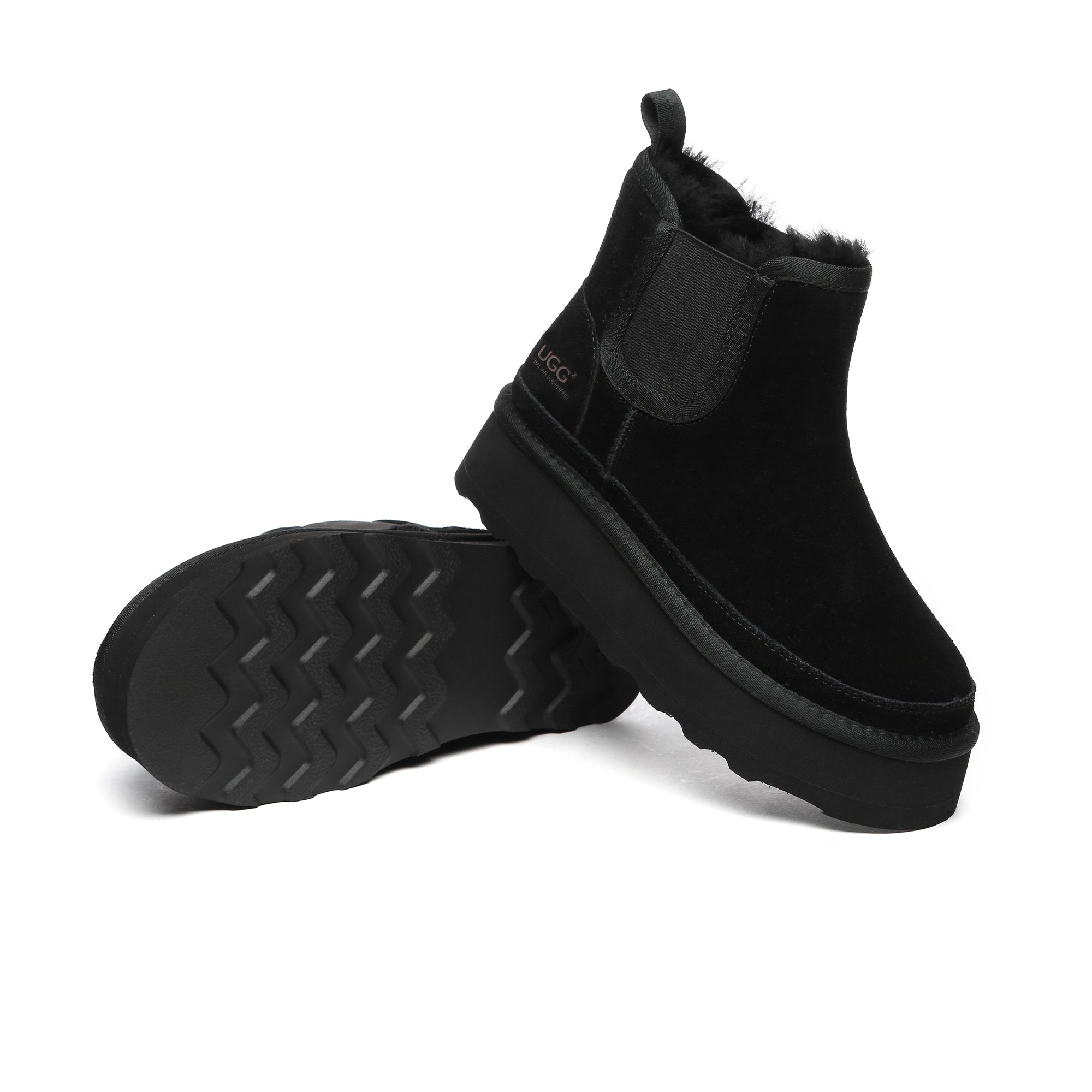 EverUgg Chelsea UGG platform boots, stylish shoes with a thick sole and classic design, perfect for casual and trendy looks
