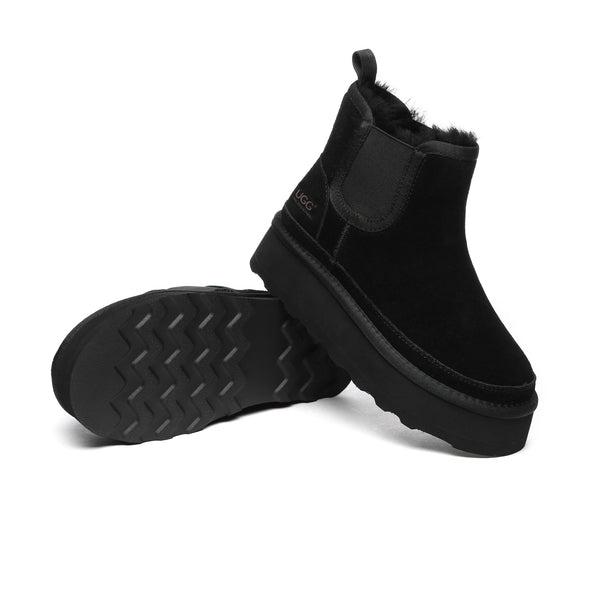 EverUgg Chelsea UGG platform boots, stylish shoes with a thick sole and classic design, perfect for casual and trendy looks