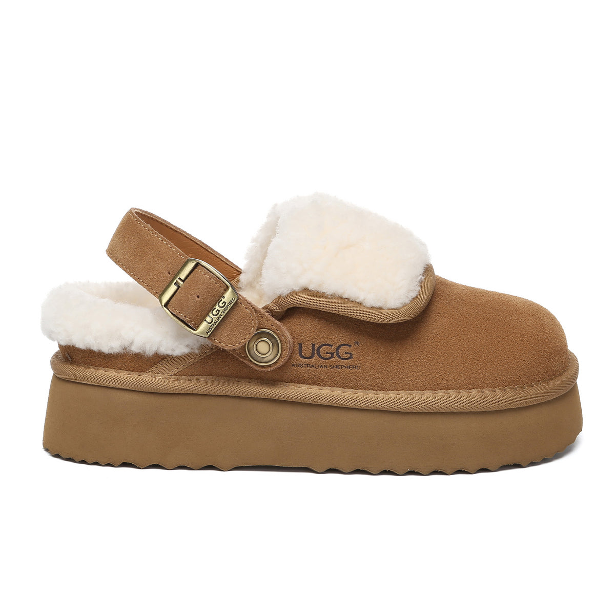 Buckle Strap UGG Platform Slippers Tenley