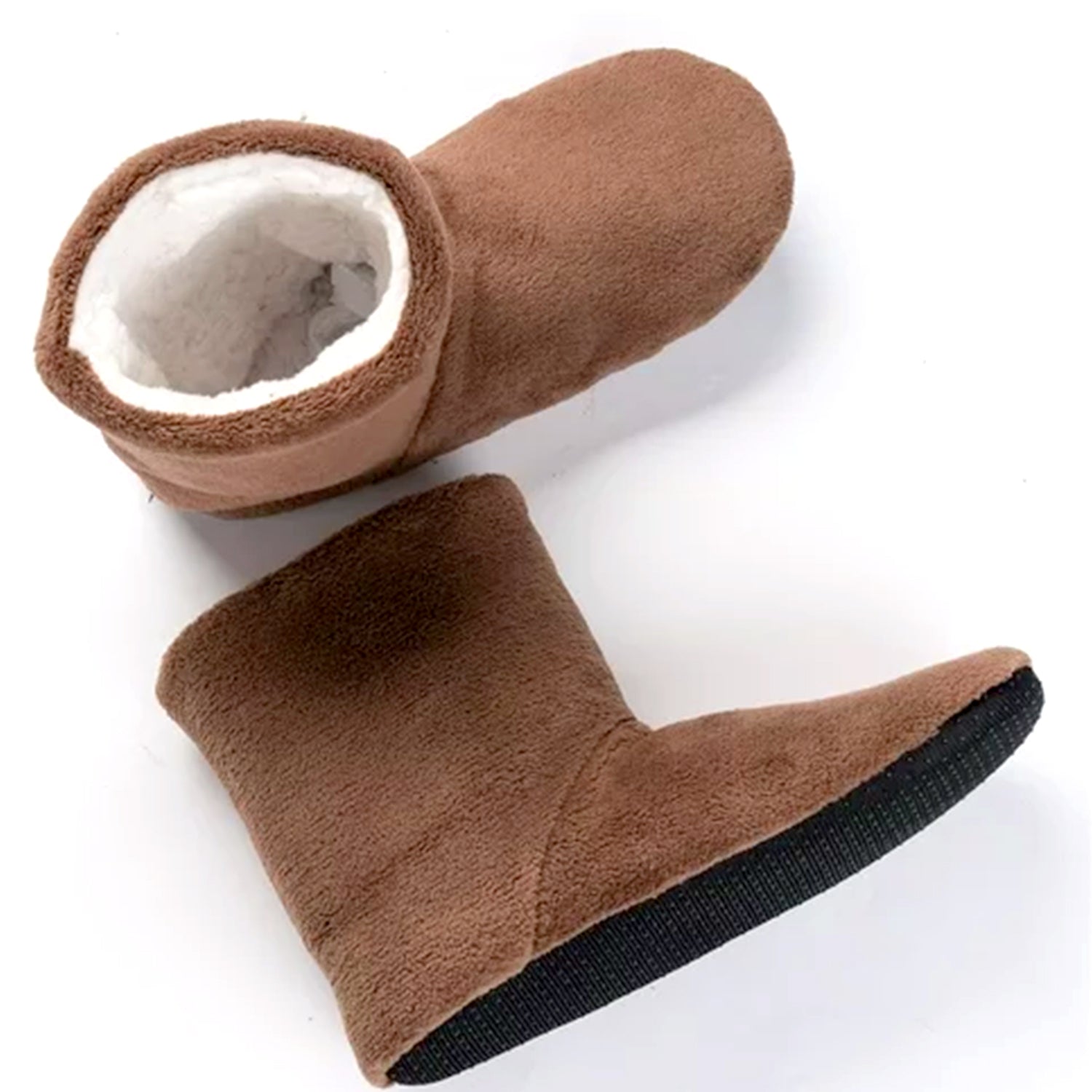 Snuggyz Chestnut Home Booties with soft fabric and cozy design, ideal for indoor wear and comfort.