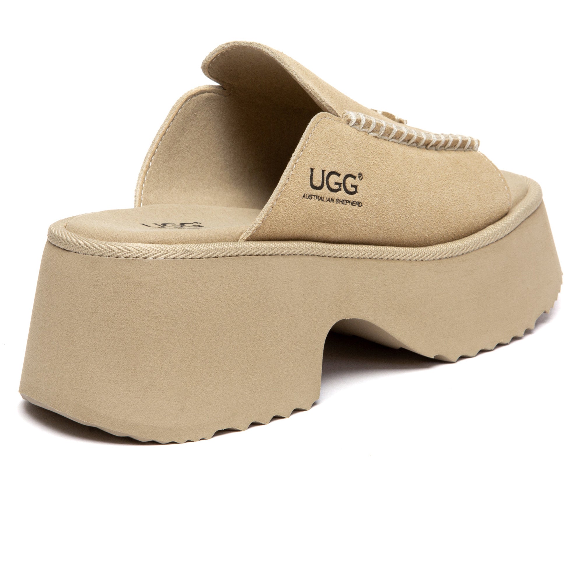 EverUgg chunky heel platform slippers with soft upper and thick sole, stylish and comfortable for indoor wear