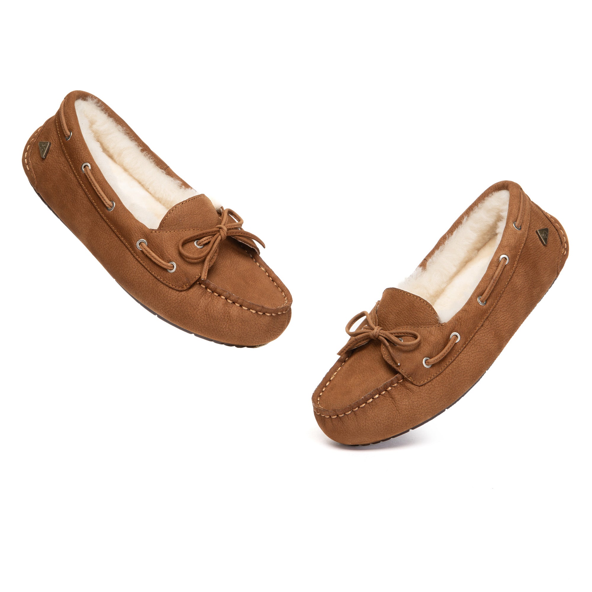 EverUgg Classic Bow Moccasin Slippers in soft, cozy material with a bow detail, perfect for comfortable indoor wear.