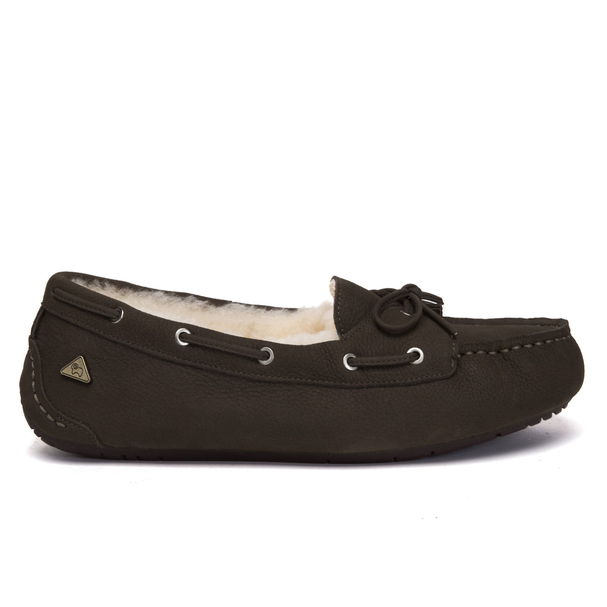 EverUgg Classic Bow Moccasins Slippers with soft suede material and decorative bow detail, perfect for comfortable indoor wear.