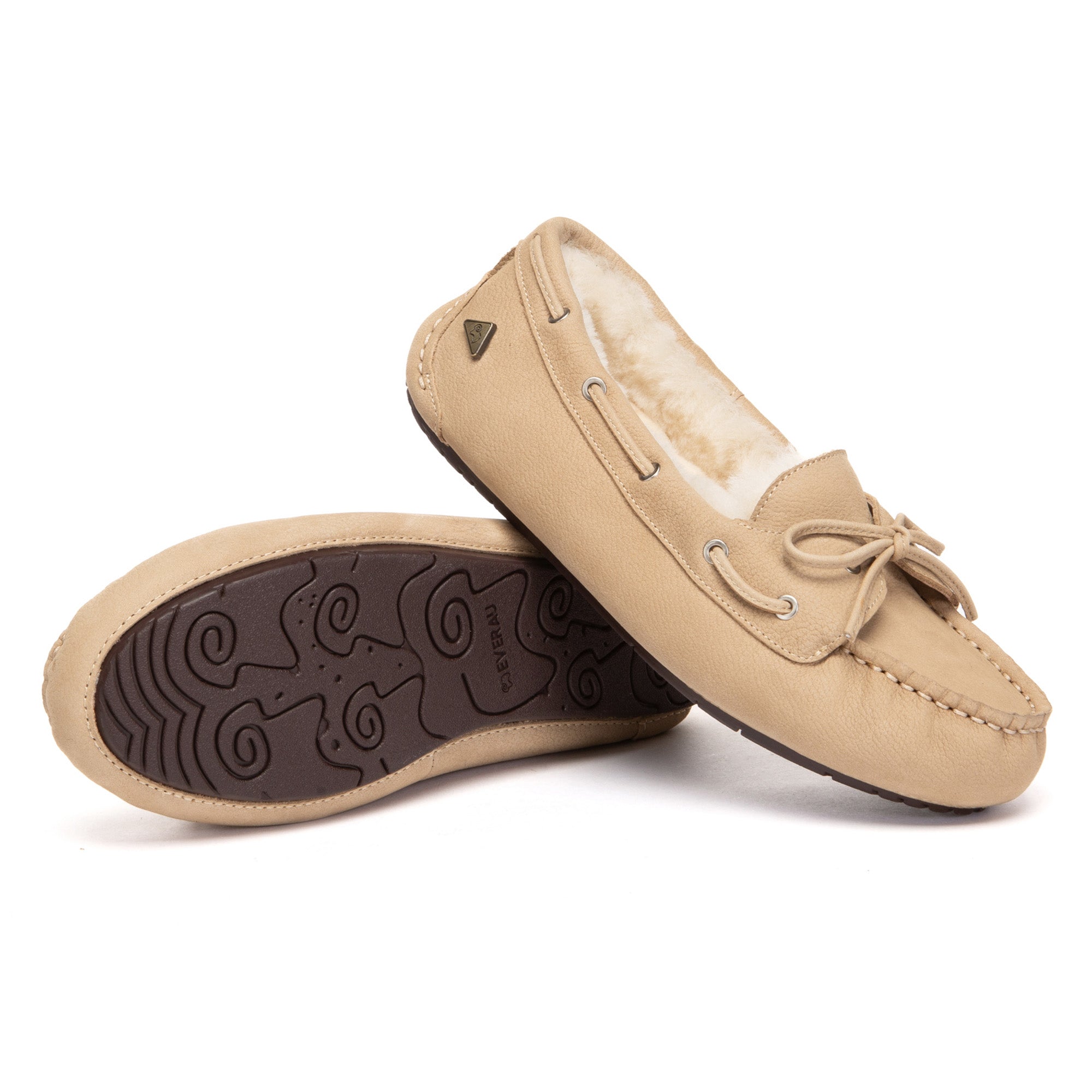 EverUgg Classic Bow Moccasin slippers featuring soft material and a decorative bow on the top, perfect for comfortable indoor wear.