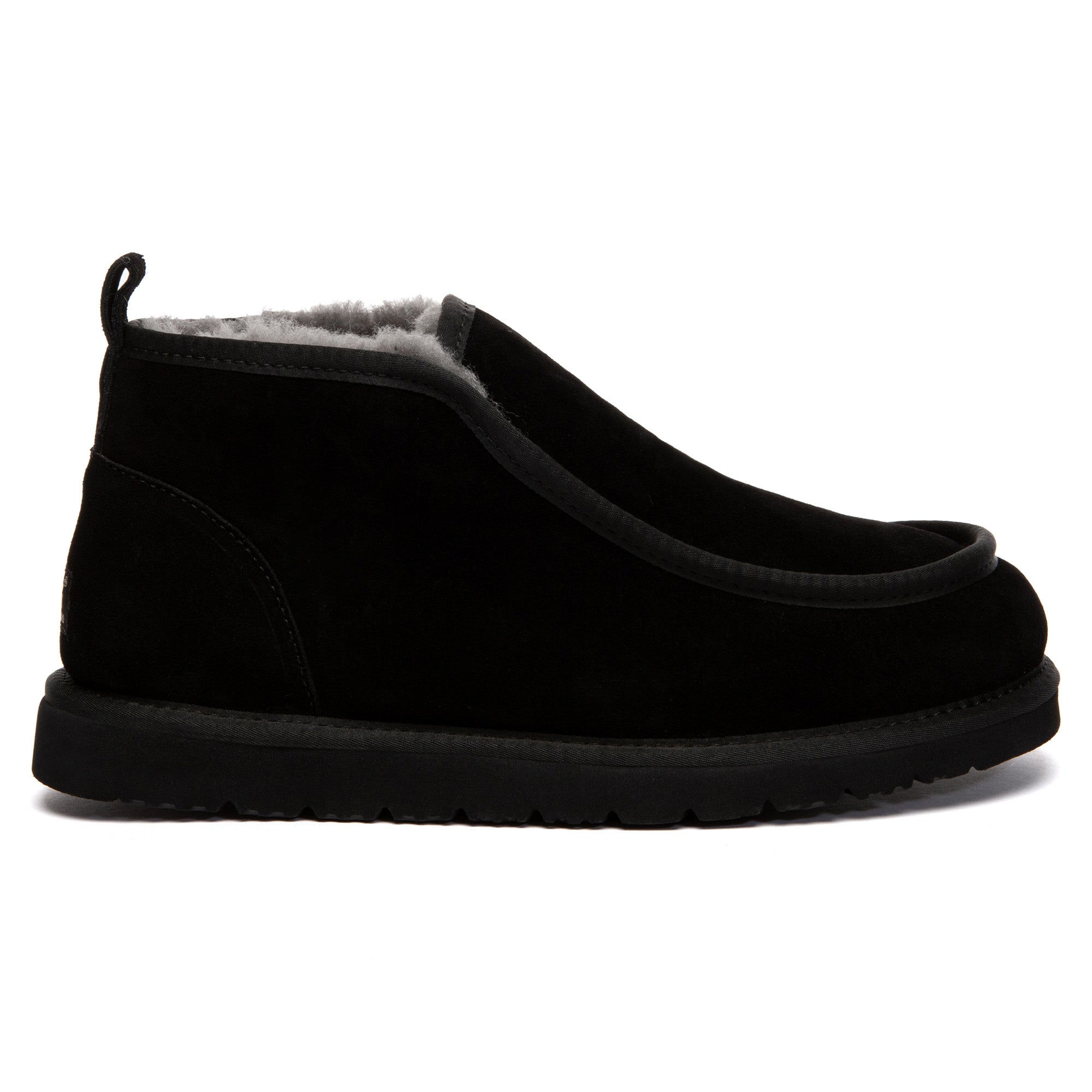 EverUgg Classic Mini Ankle Boots in brown leather with plush sheepskin lining, stylish and cozy for winter wear.