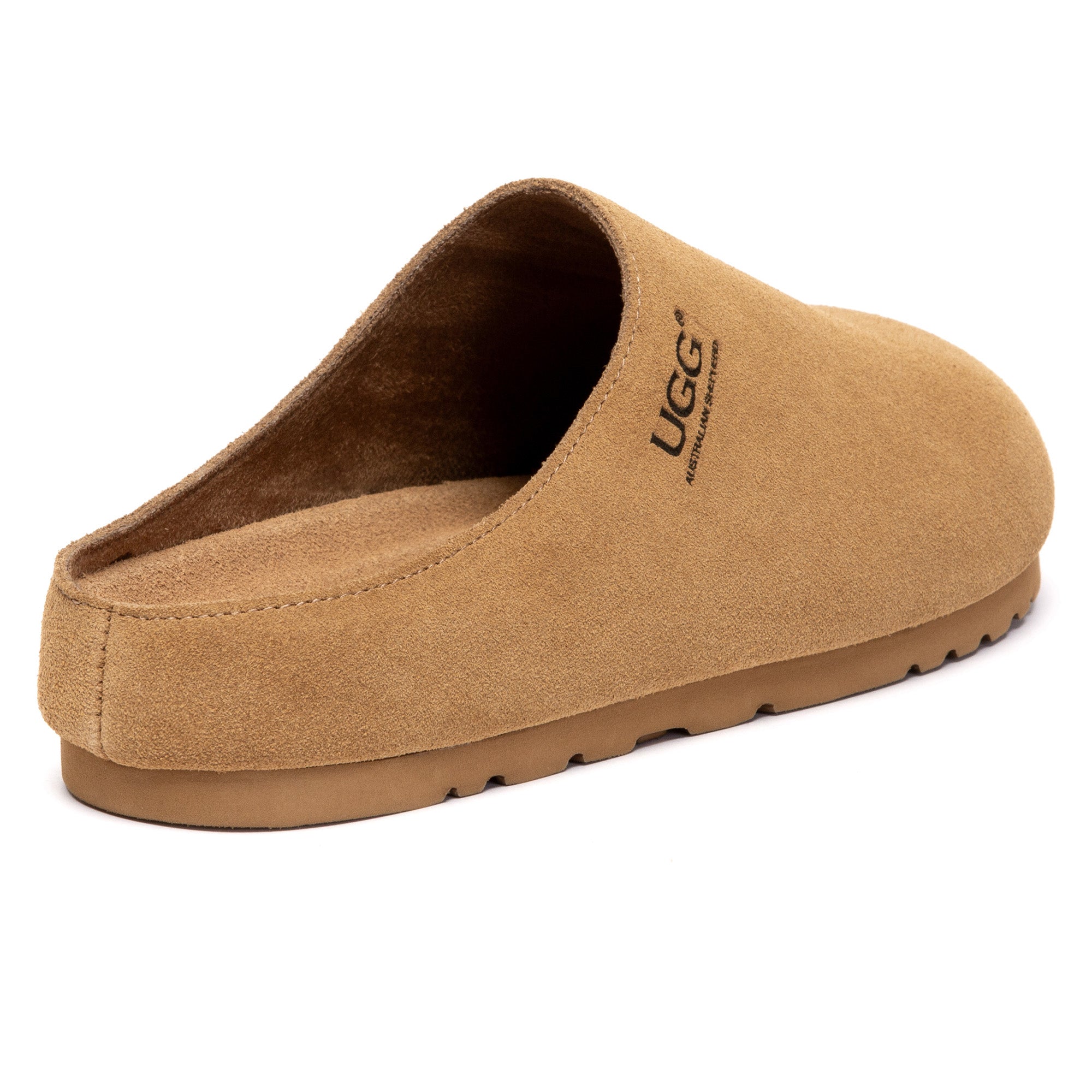 EverUgg Classic Suede UGG slides, cozy slip-on slippers with soft suede material and cushioned insoles, perfect for casual wear.