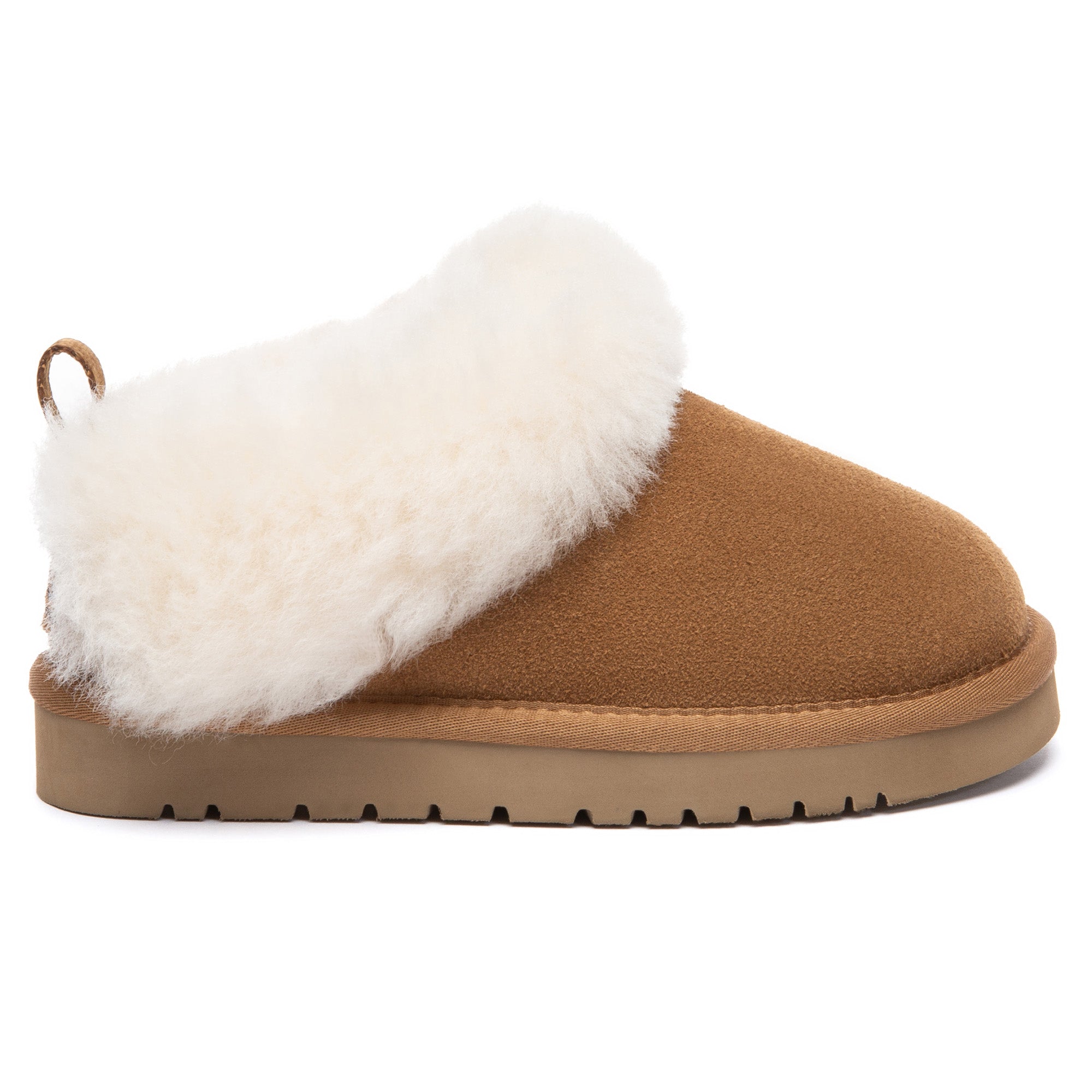Kids' UGG collar ankle slippers by EverUgg with plush lining, soft ankle collar, and comfortable slip-on design for children.